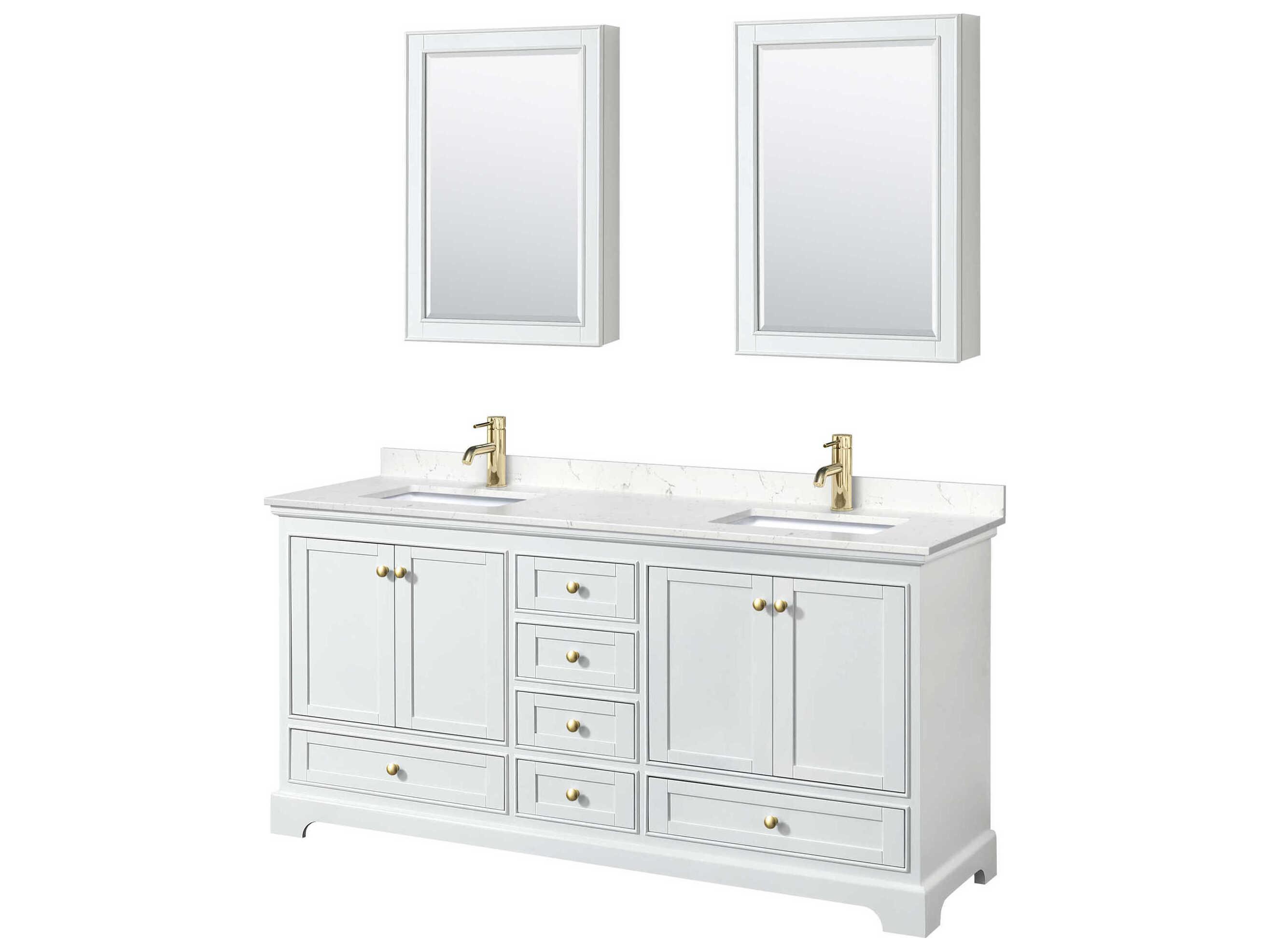 Wyndham Collection Deborah 72" White Vanity with Medicine Cabinet