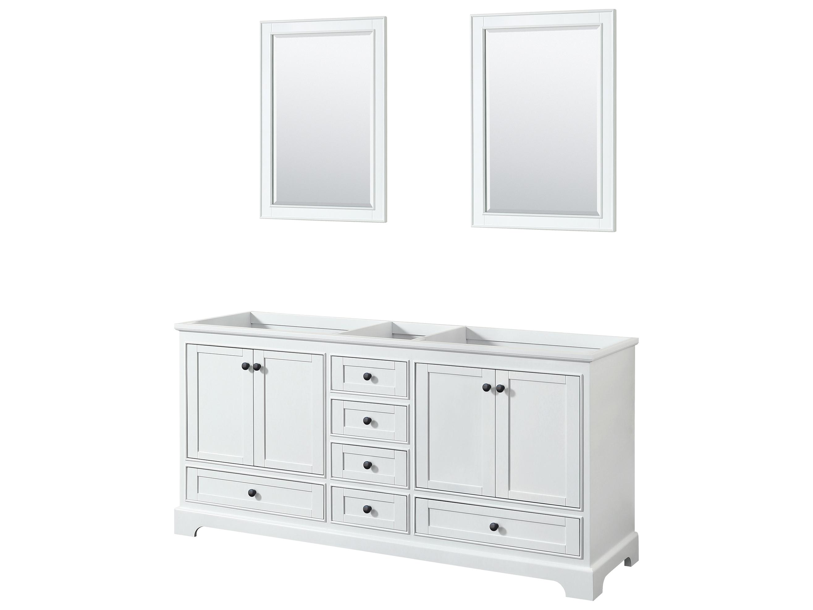Wyndham Collection Deborah 71" White Vanity with 24" Mirror