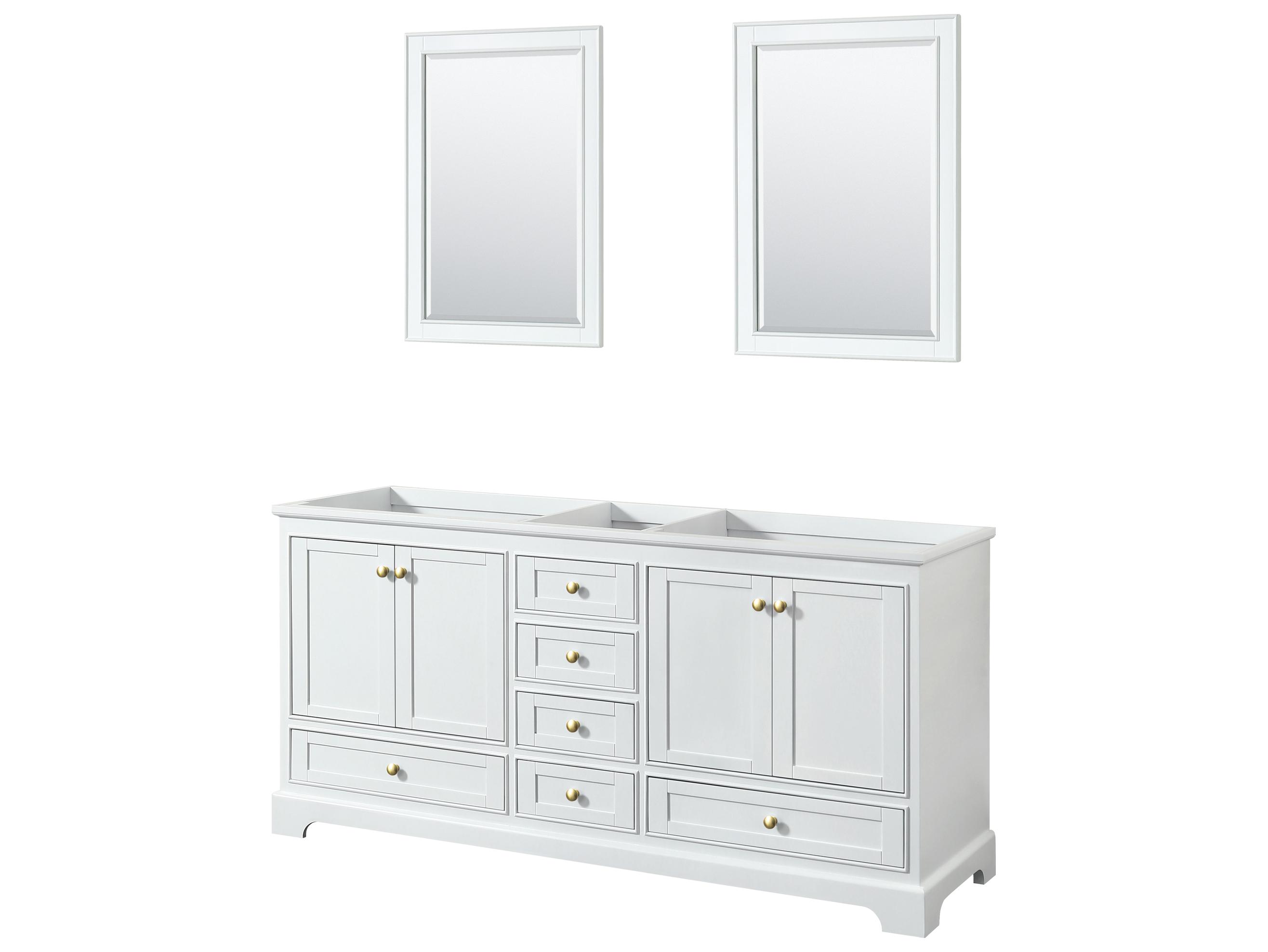 Wyndham Collection Deborah 71" White Vanity with 24" Mirror