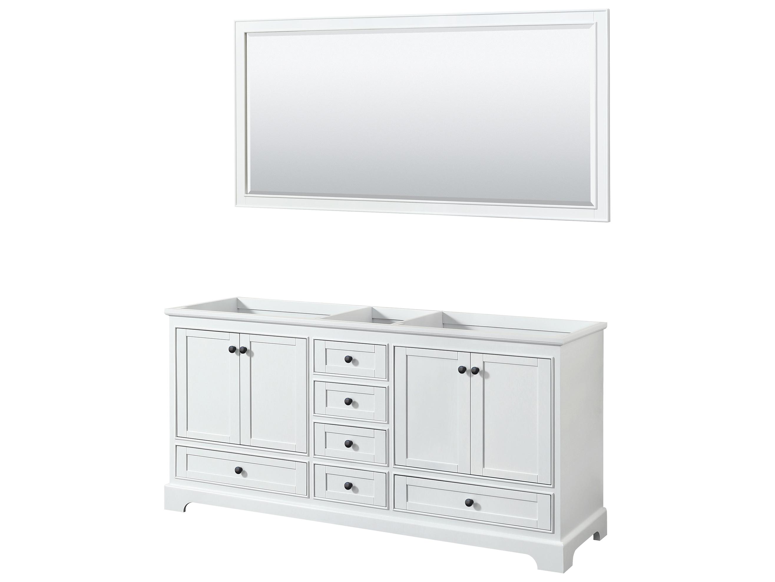 Wyndham Collection Deborah 71" White Vanity with 70" Mirror
