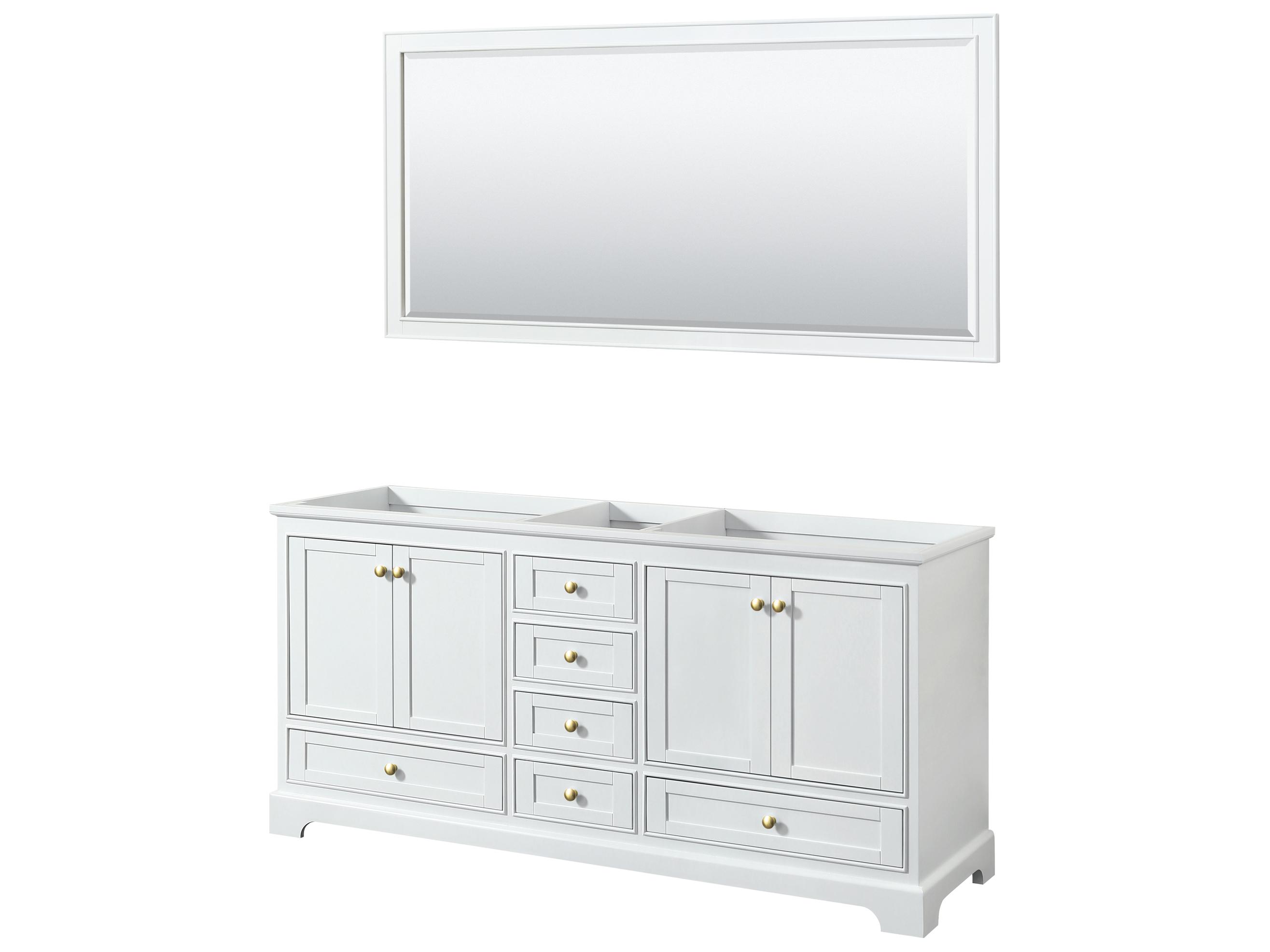 Wyndham Collection Deborah 71" White Vanity with 70" Mirror