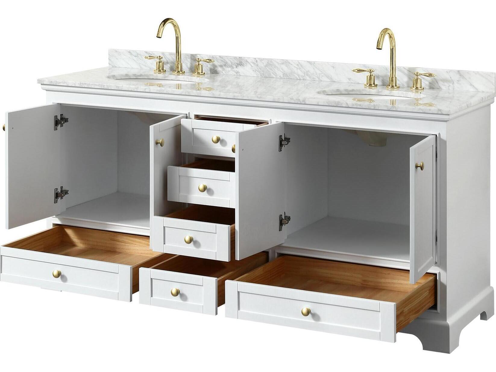 Wyndham Collection Deborah 72" White Vanity