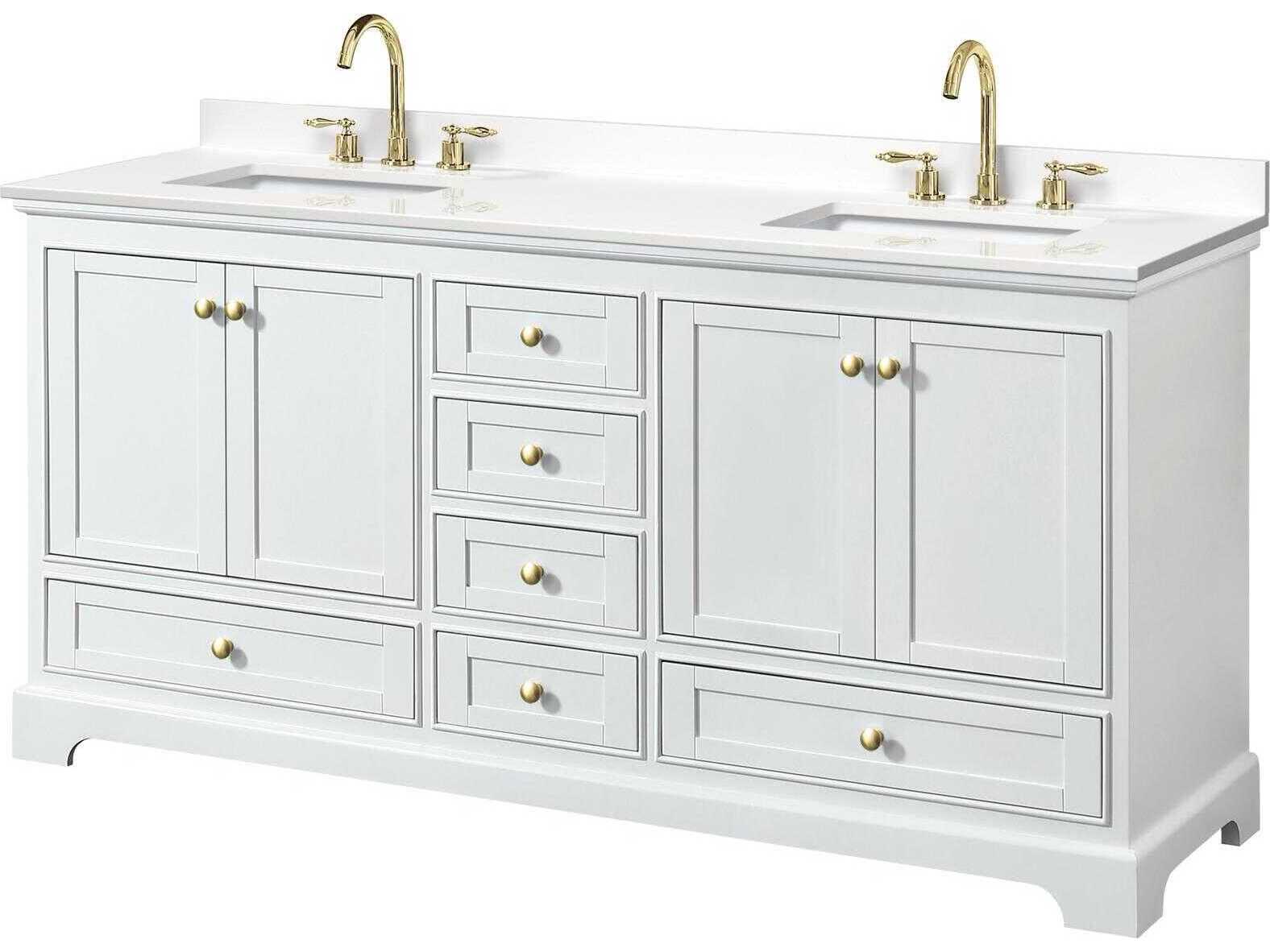 Wyndham Collection Deborah 72" White Vanity