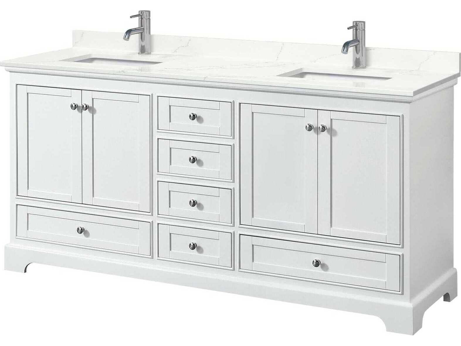 Wyndham Collection Deborah 72" White Vanity