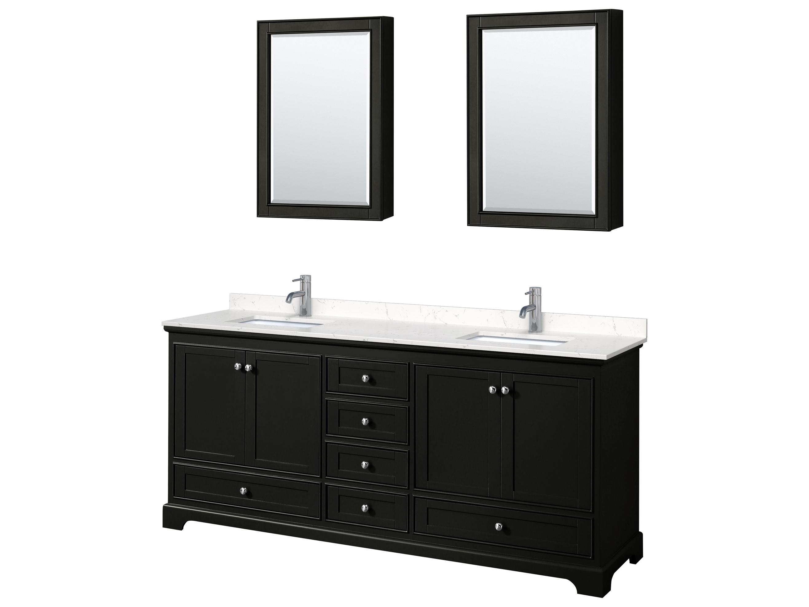 Wyndham Collection Deborah 80" Dark Espresso Vanity with Medicine Cabinet