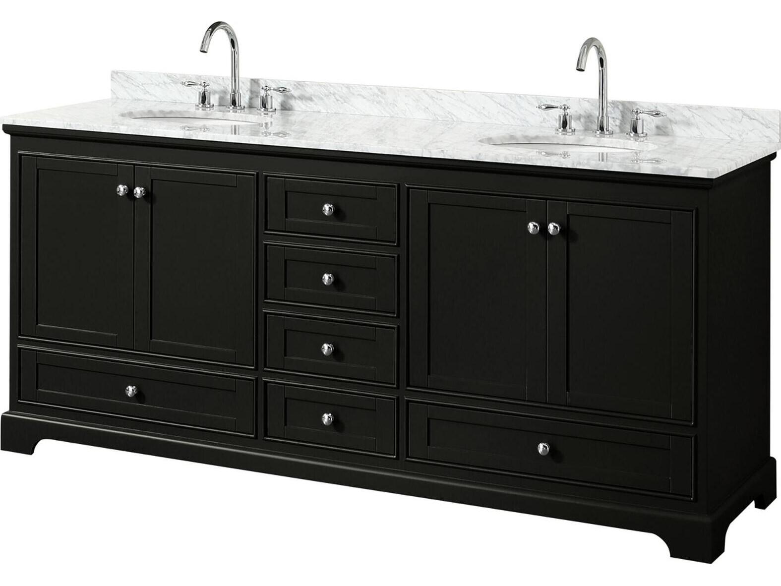 Wyndham Collection Deborah 80" Dark Espresso Vanity