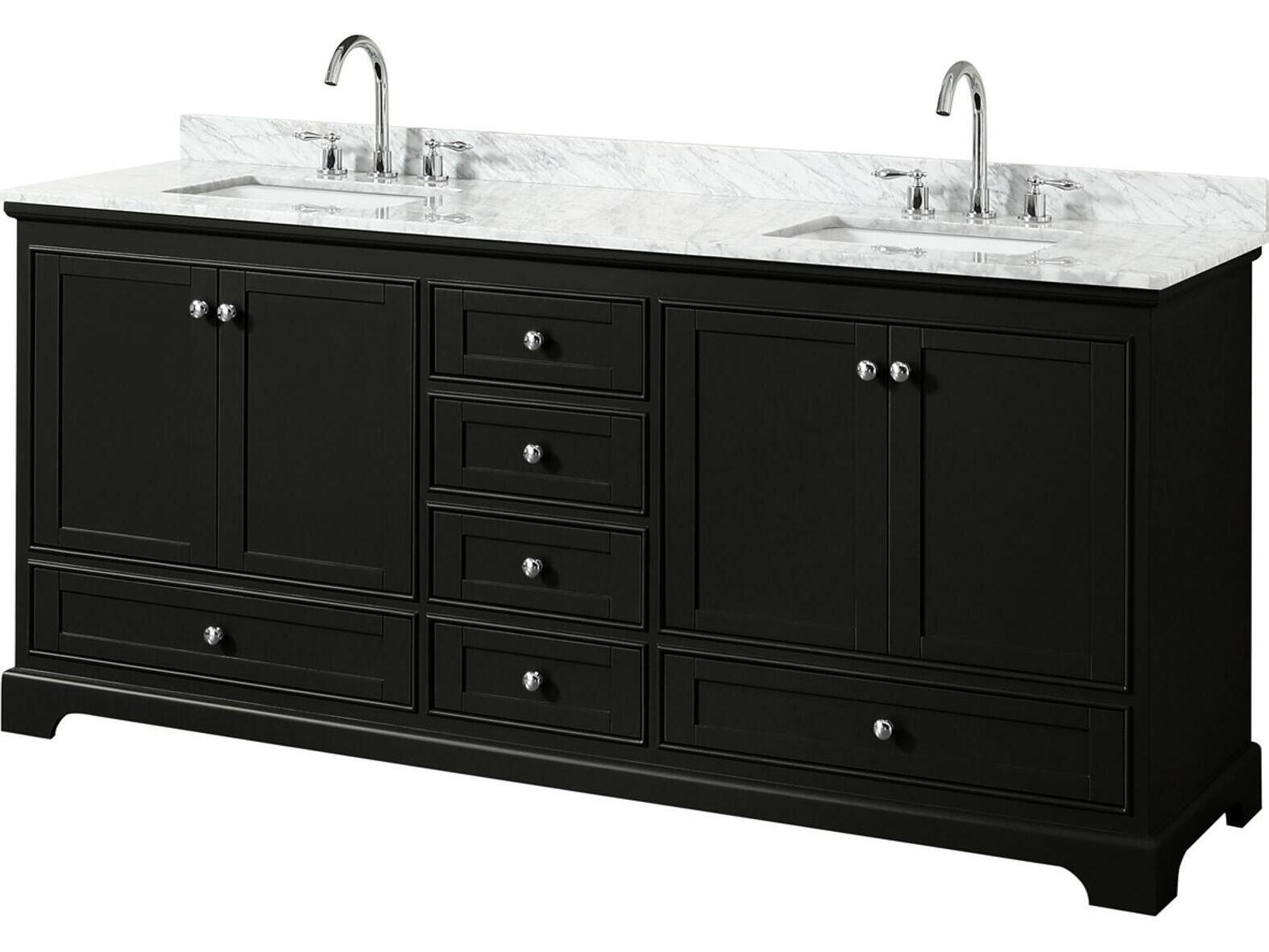 Wyndham Collection Deborah 80" Dark Espresso Vanity