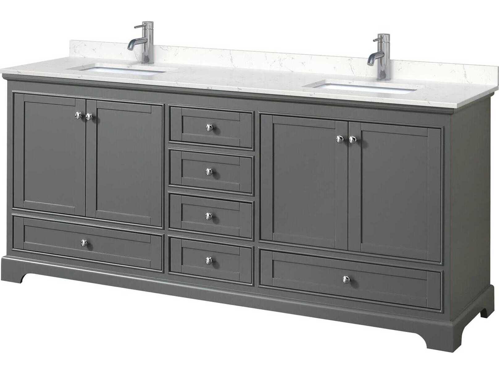 Wyndham Collection Deborah 80" Dark Gray Vanity