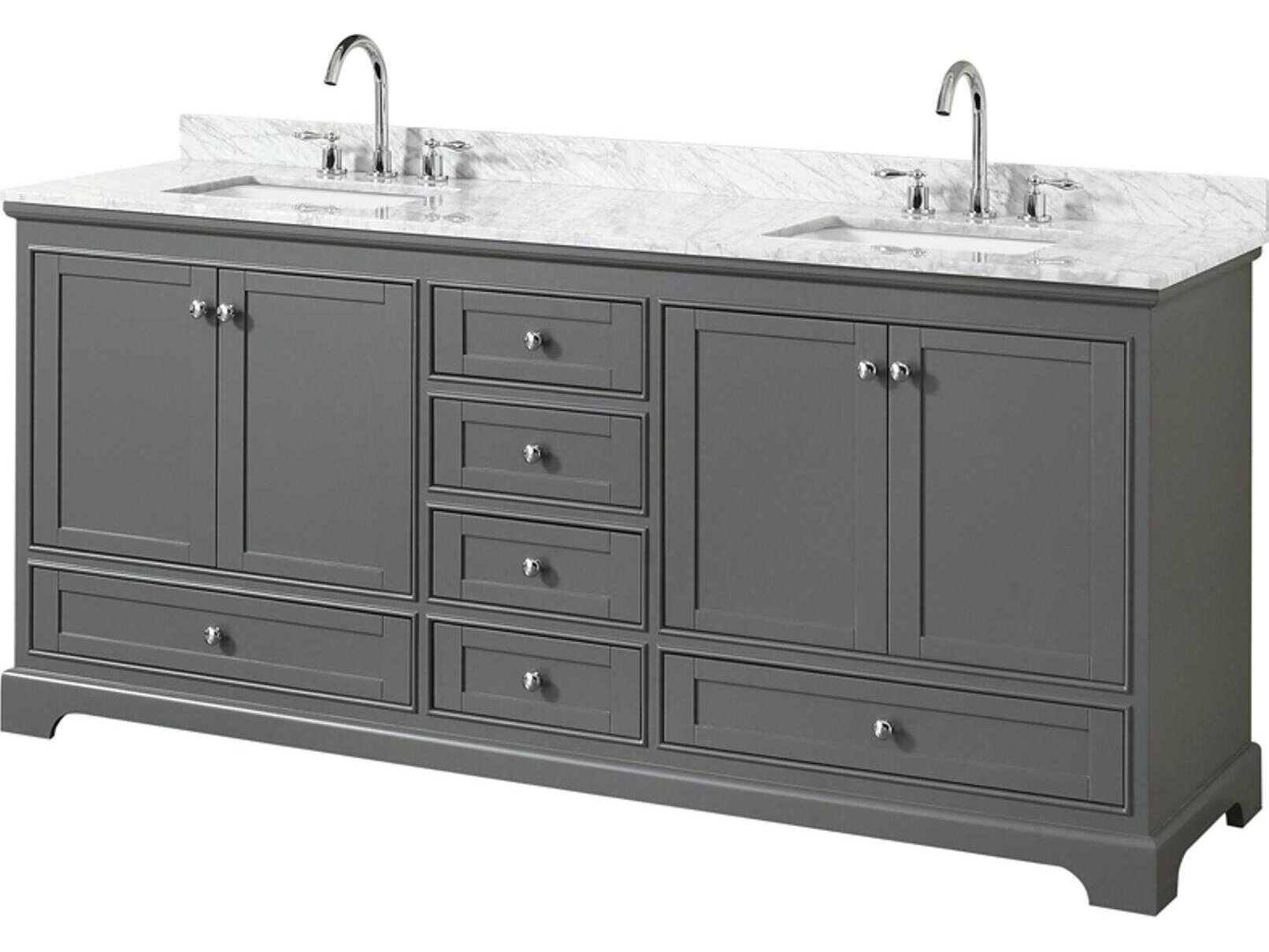 Wyndham Collection Deborah 80" Dark Gray Vanity