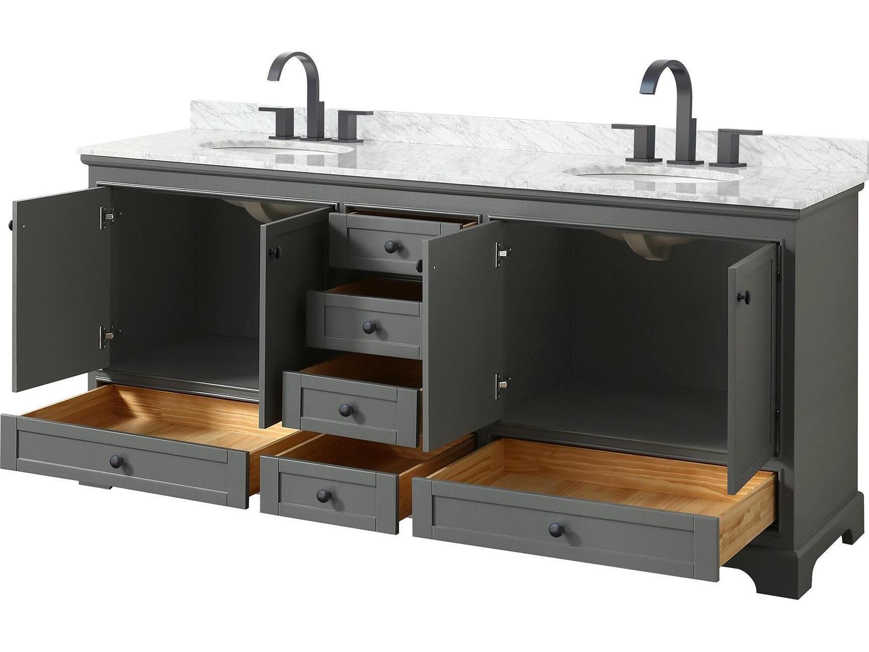 Wyndham Collection Deborah 80" Dark Gray Vanity