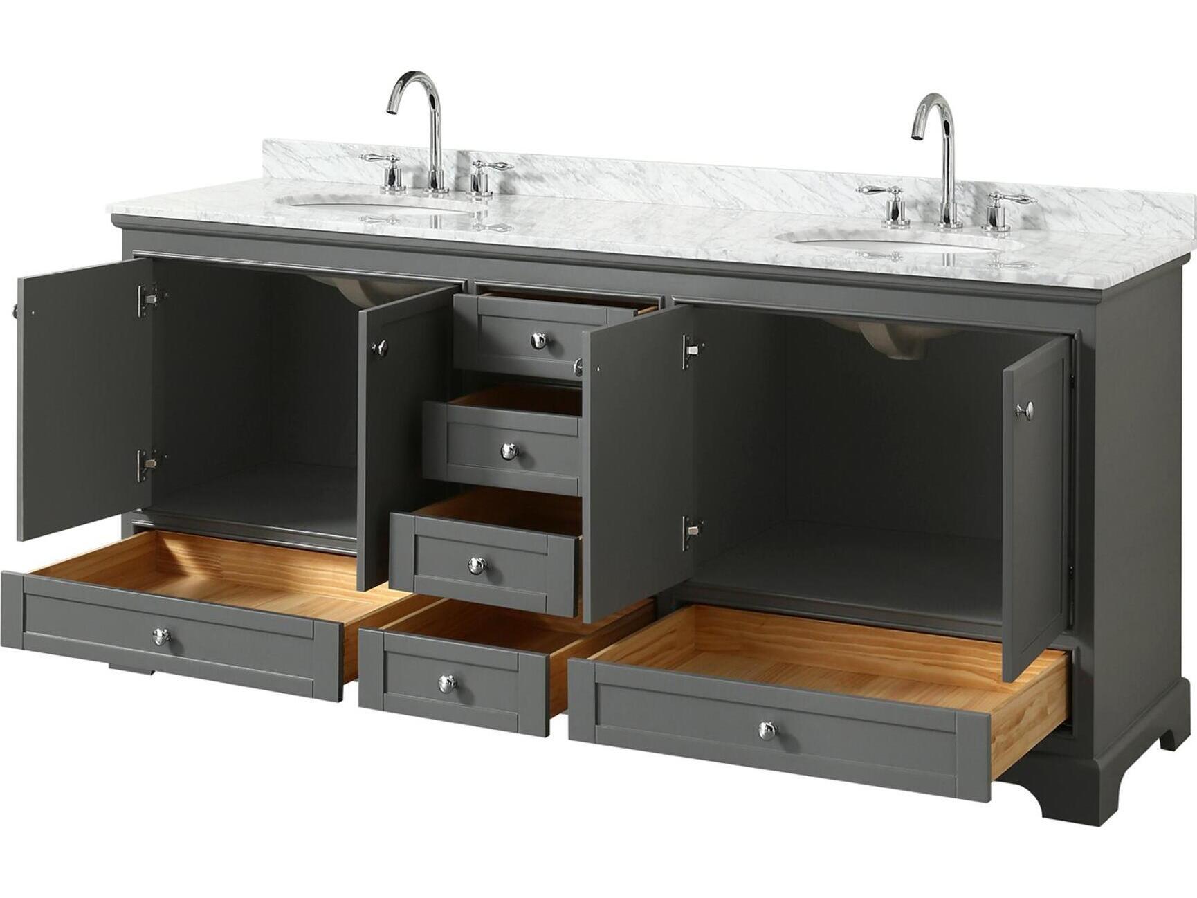 Wyndham Collection Deborah 80" Dark Gray Vanity