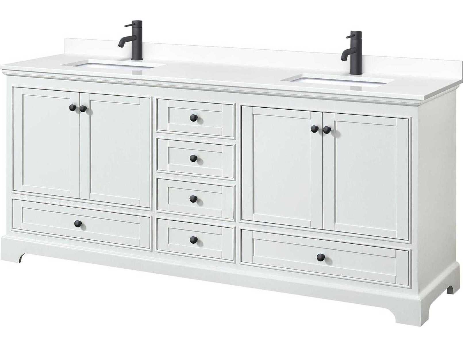 Wyndham Collection Deborah 80" White Vanity