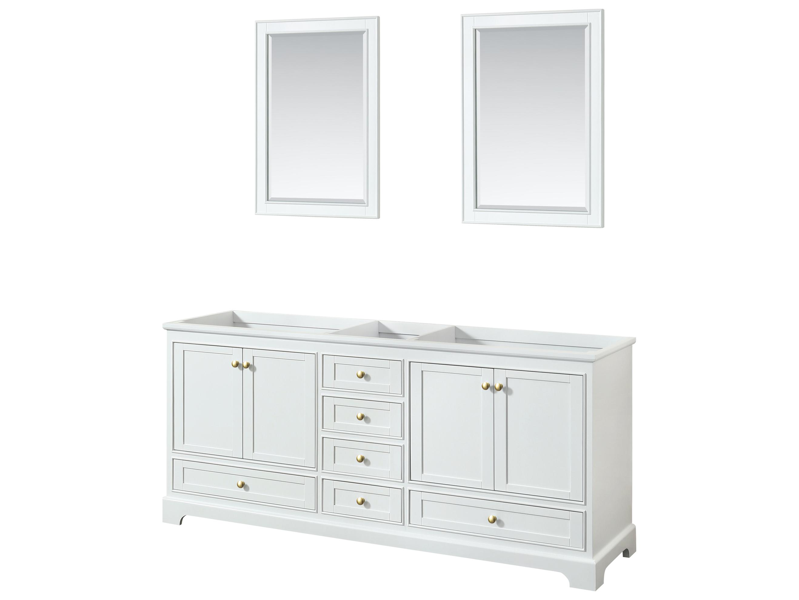 Wyndham Collection Deborah 79" White Vanity with 24" Mirror