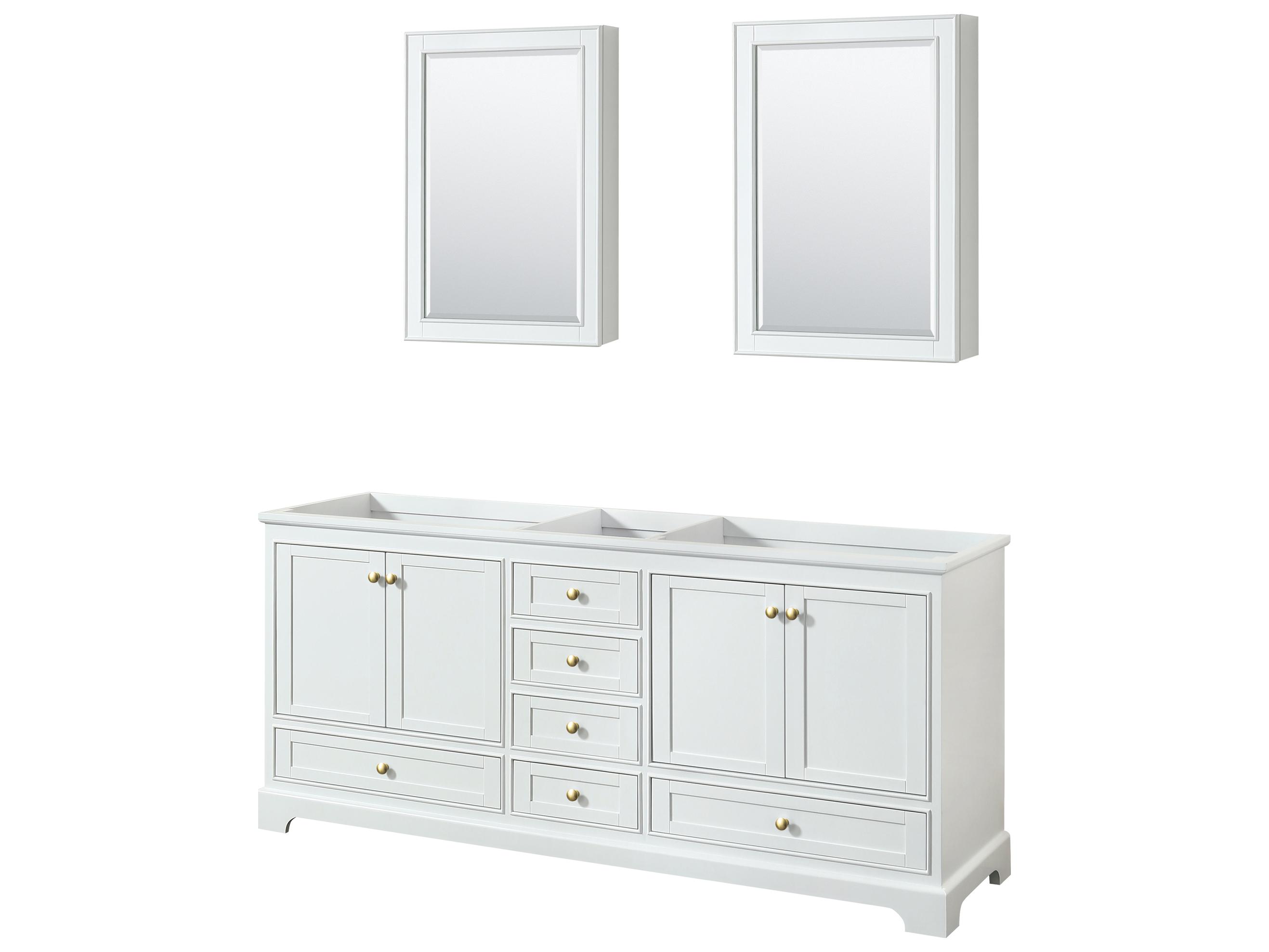 Wyndham Collection Deborah 79" White Vanity with Medicine Cabinet