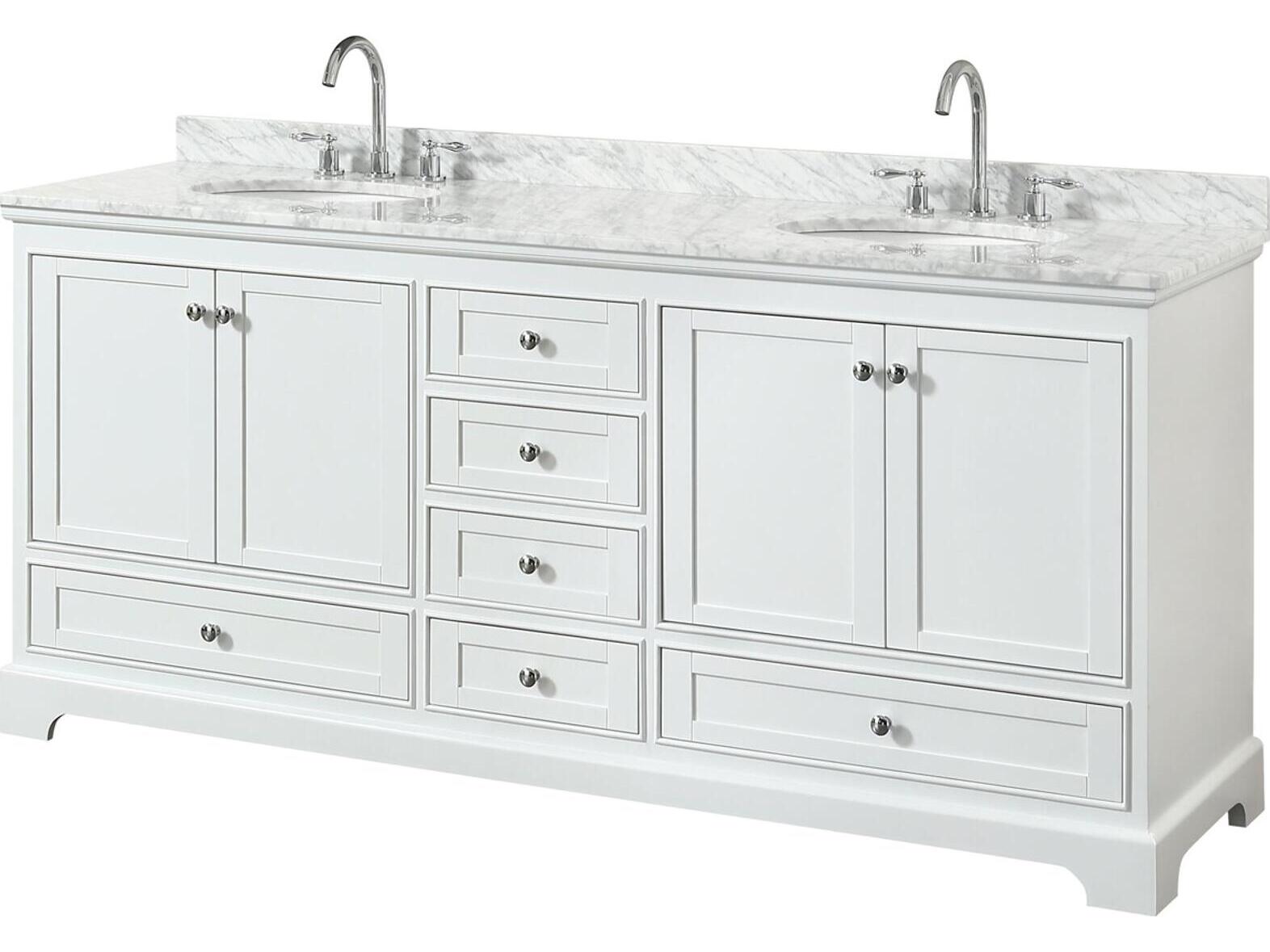 Wyndham Collection Deborah 80" White Vanity