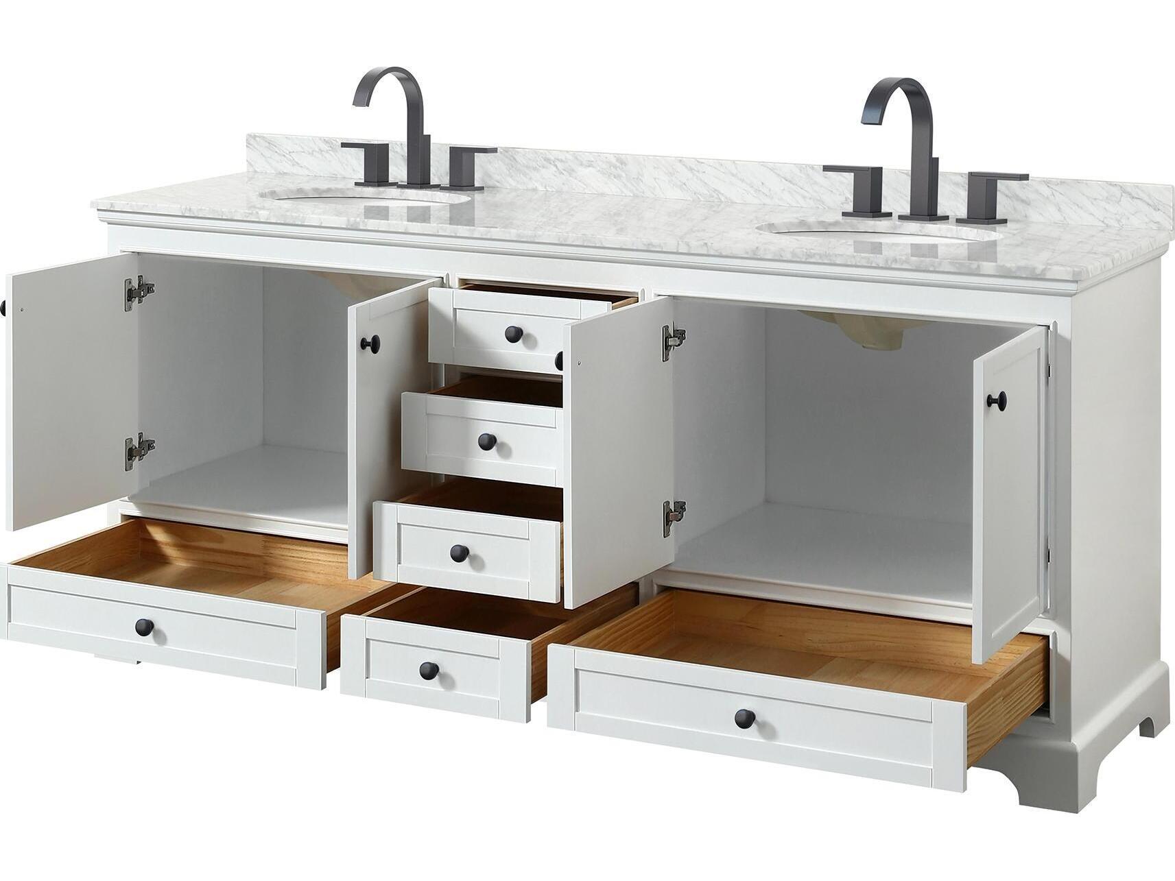 Wyndham Collection Deborah 80" White Vanity