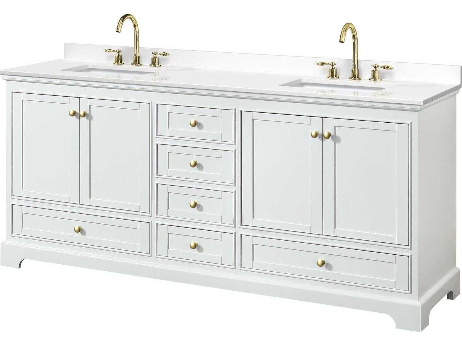Wyndham Collection Deborah 80" White Vanity