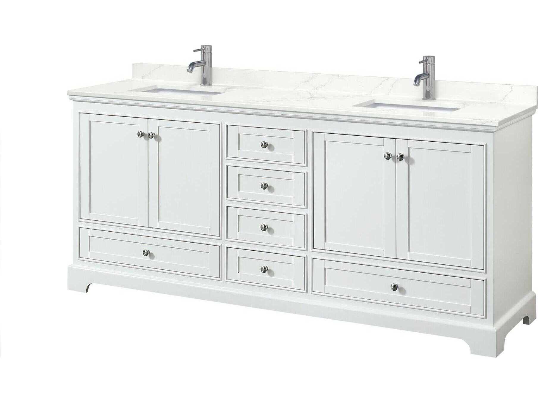 Wyndham Collection Deborah 80" White Vanity