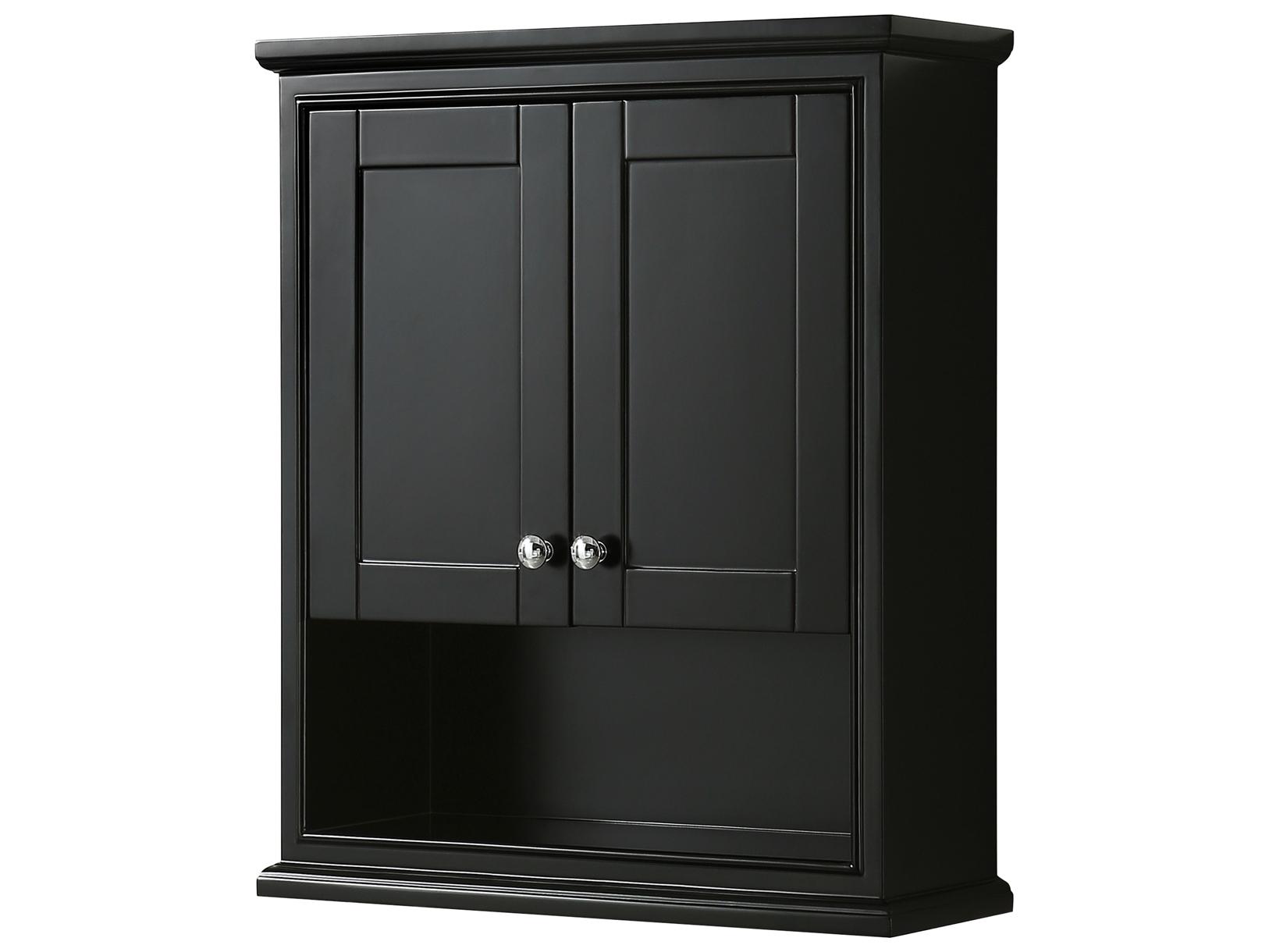 Wyndham Collection Deborah Dark Espresso Over-the-Toilet Bathroom Wall-Mounted Storage Cabinet