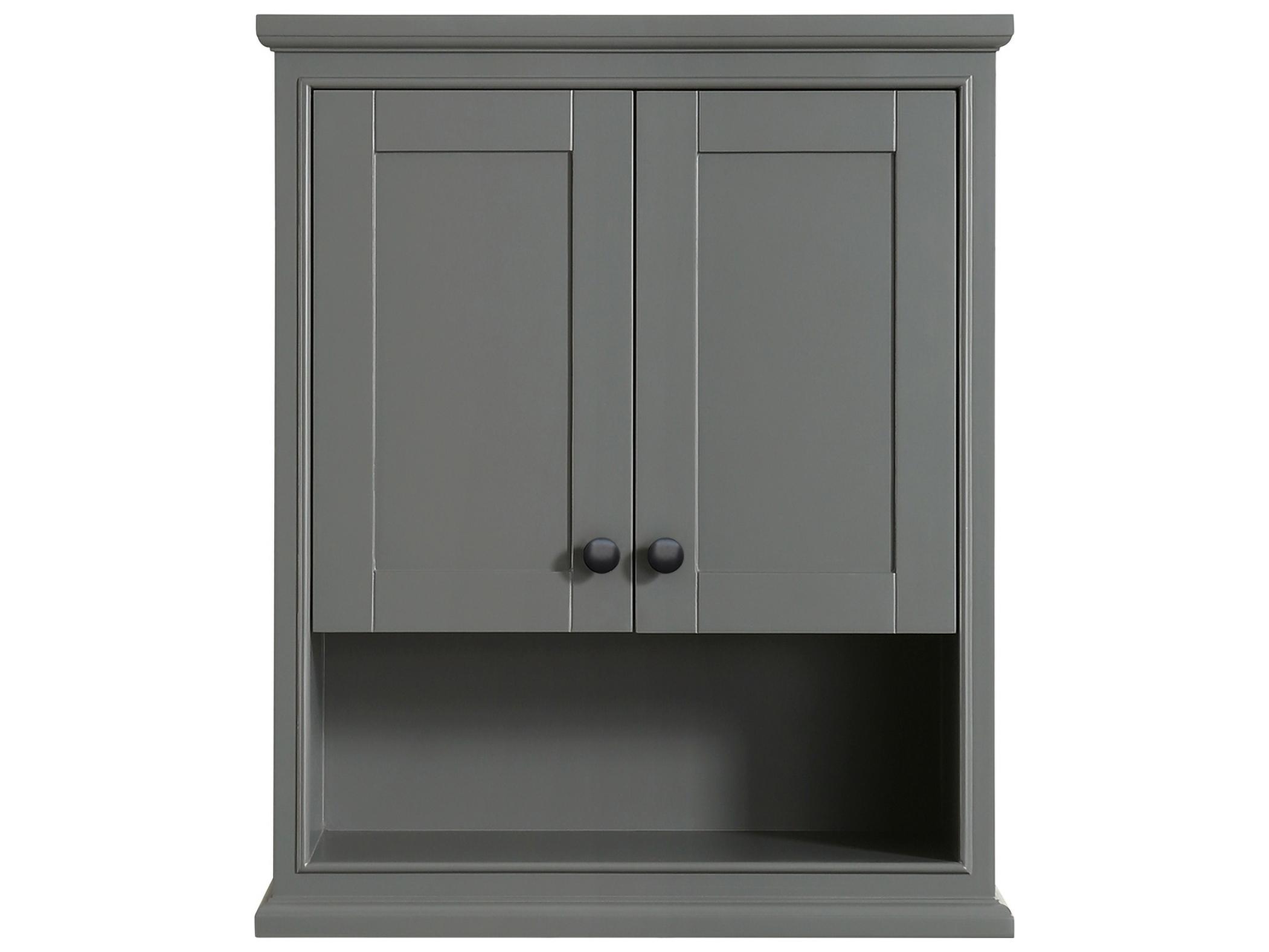 Wyndham Collection Deborah Dark Gray Over-the-Toilet Bathroom Wall-Mounted Storage Cabinet