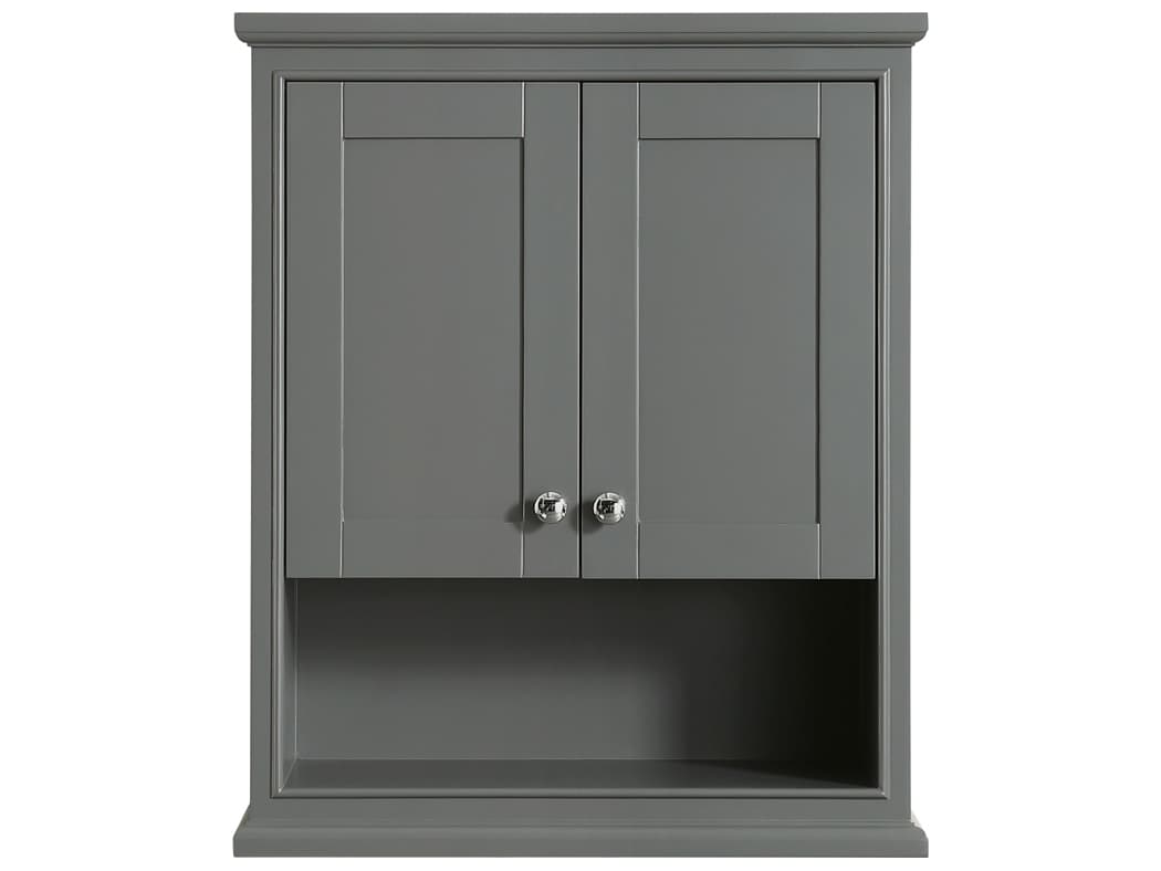 Wyndham Collection Deborah Dark Gray Over-the-Toilet Bathroom Wall-Mounted Storage Cabinet