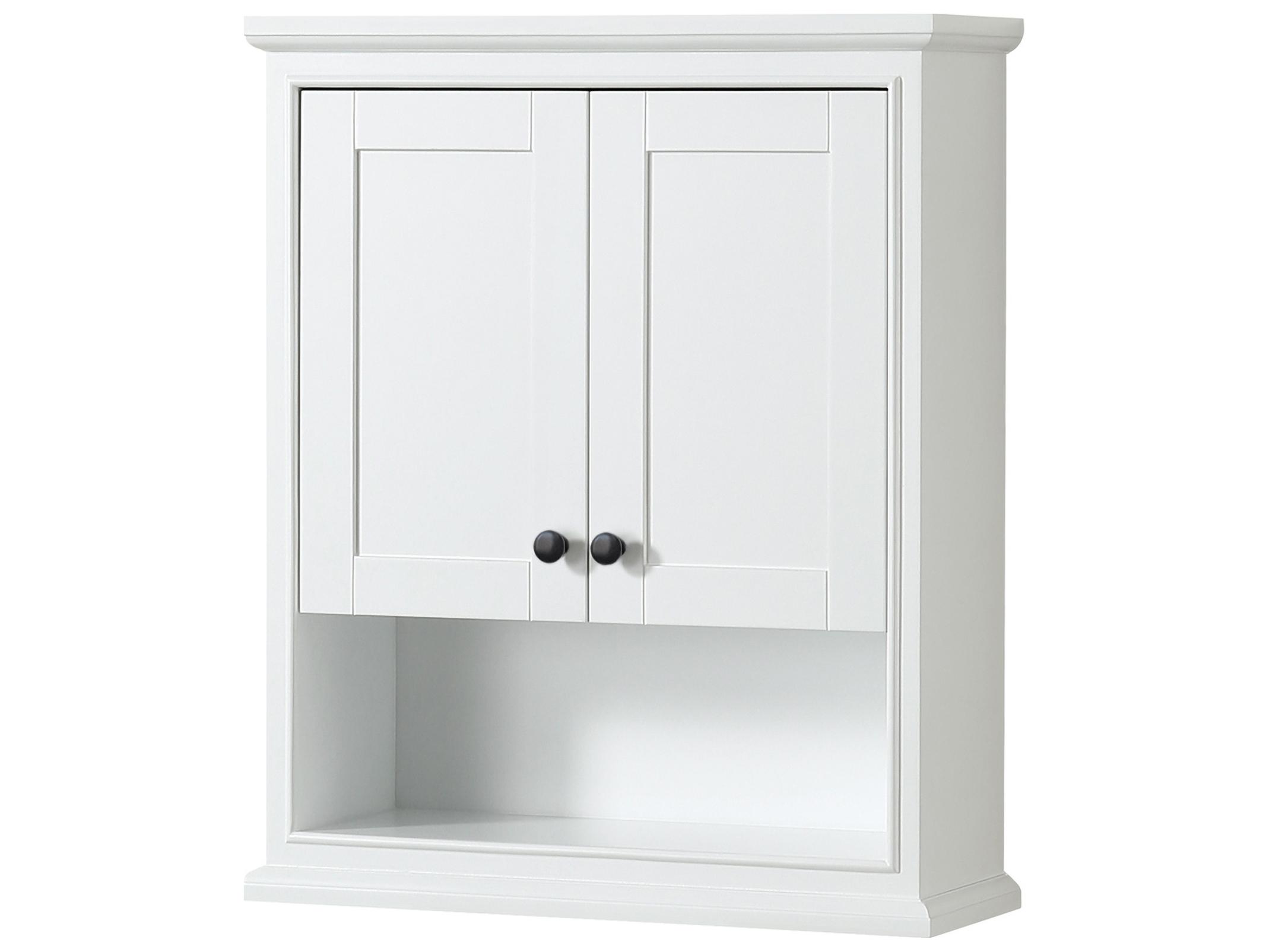 Wyndham Collection Deborah White Over-the-Toilet Bathroom Wall-Mounted Storage Cabinet