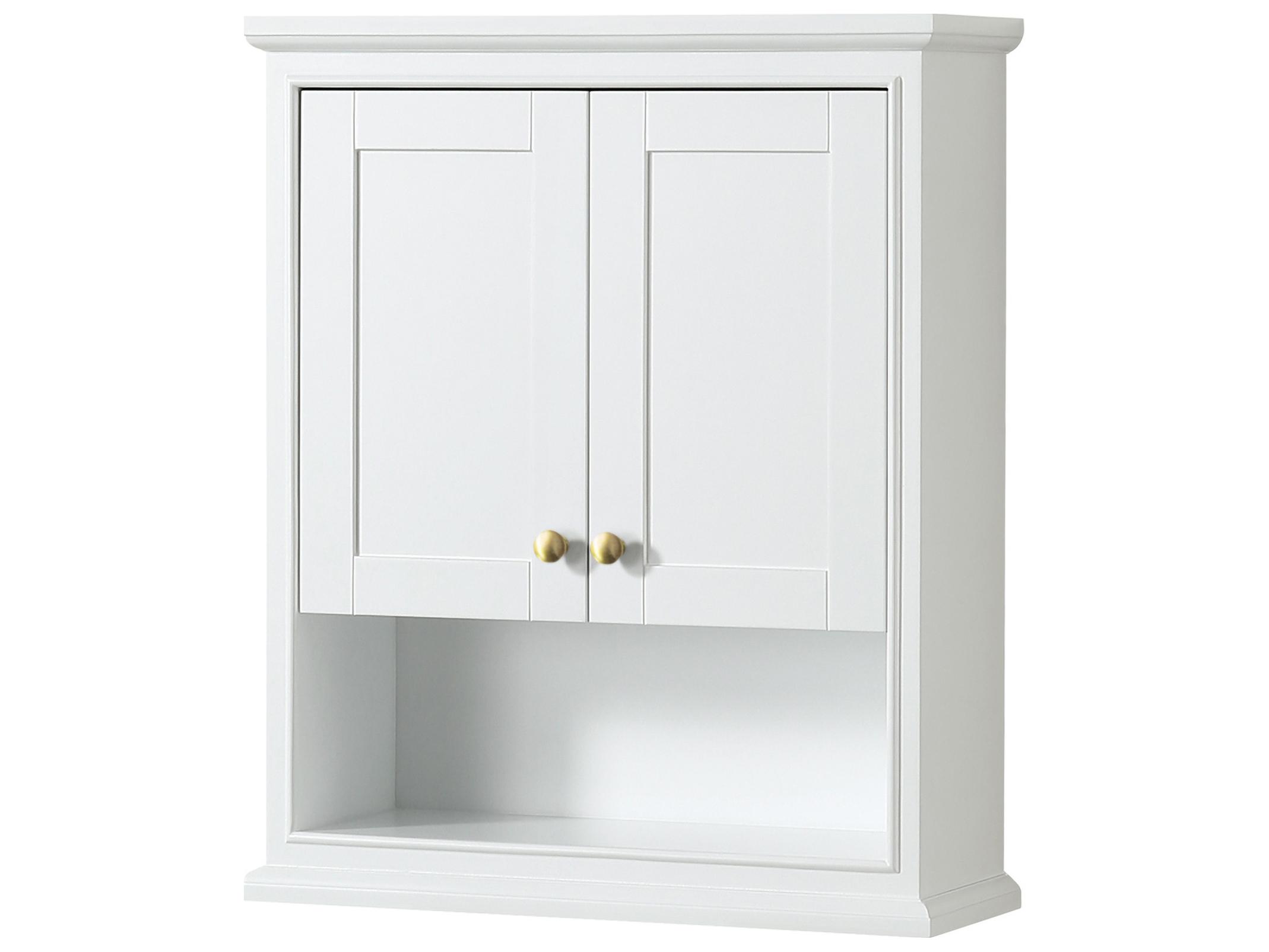 Wyndham Collection Deborah White Over-the-Toilet Bathroom Wall-Mounted Storage Cabinet