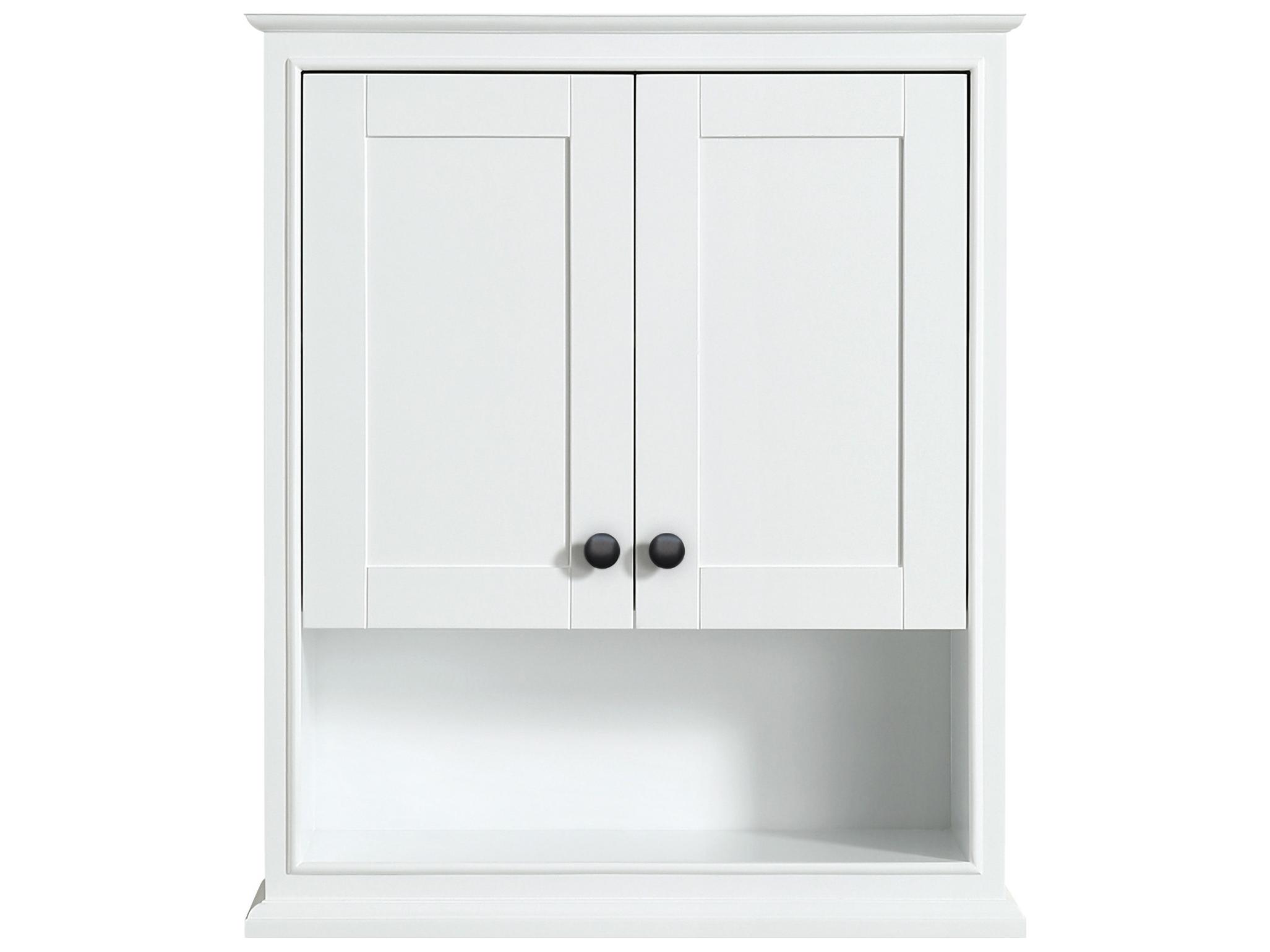 Wyndham Collection Deborah White Over-the-Toilet Bathroom Wall-Mounted Storage Cabinet