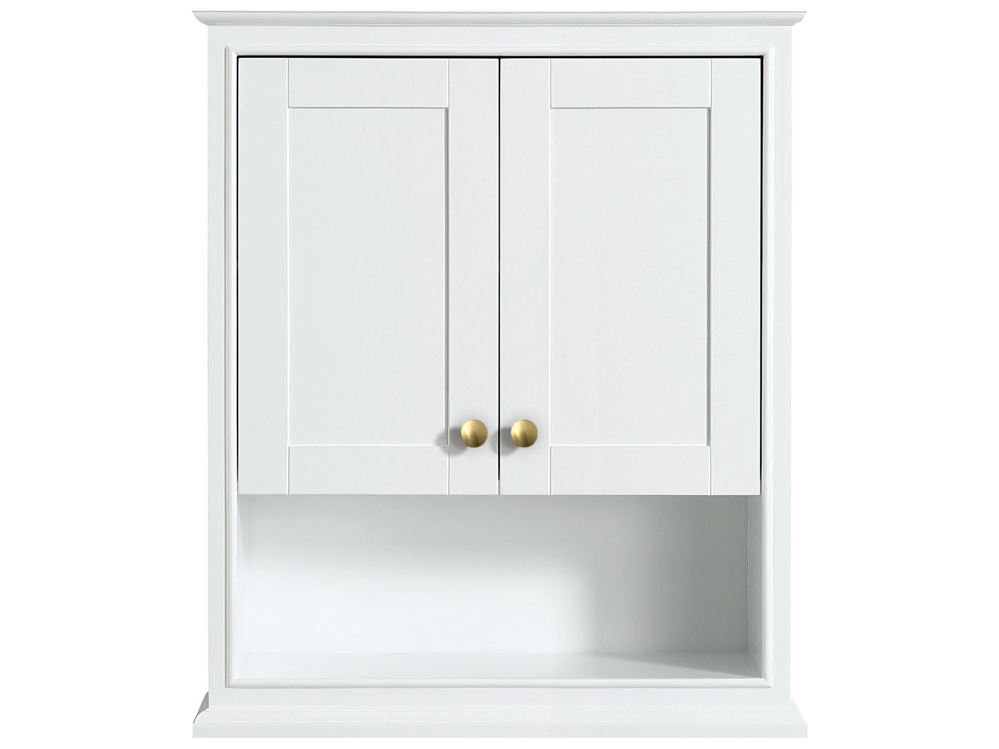 Wyndham Collection Deborah White Over-the-Toilet Bathroom Wall-Mounted Storage Cabinet