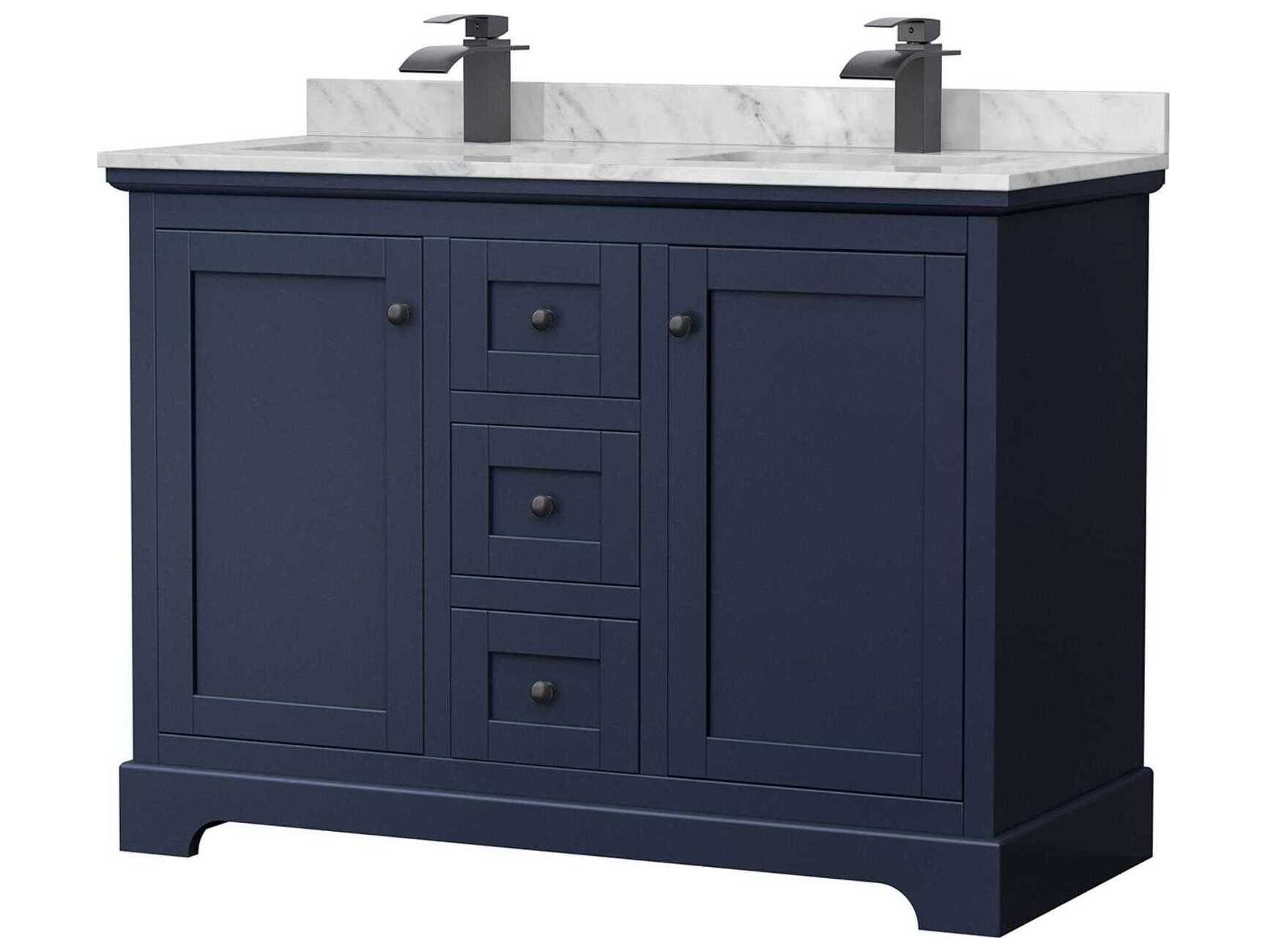Wyndham Collection Avery 48" Dark Blue Vanity