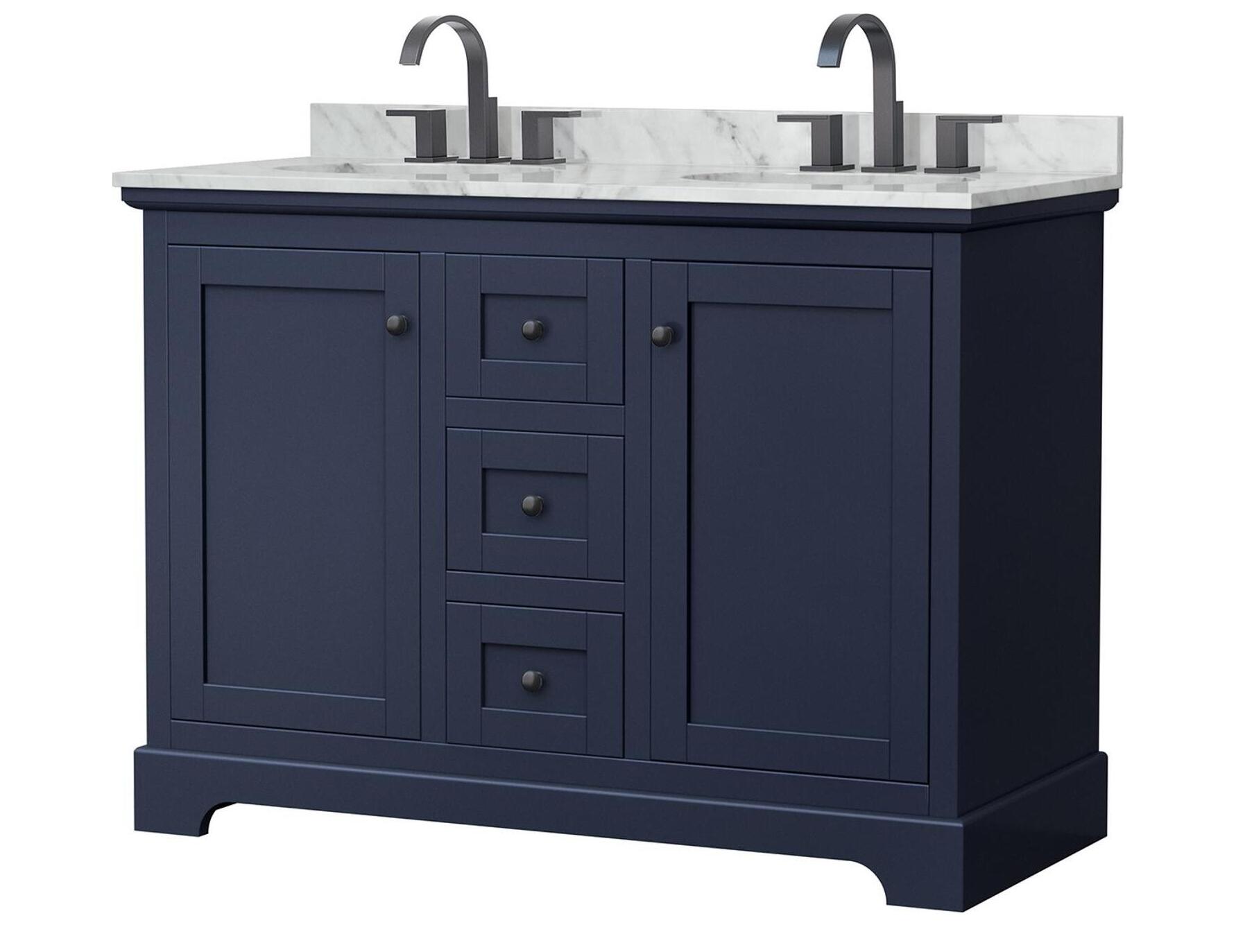 Wyndham Collection Avery 48" Dark Blue Vanity