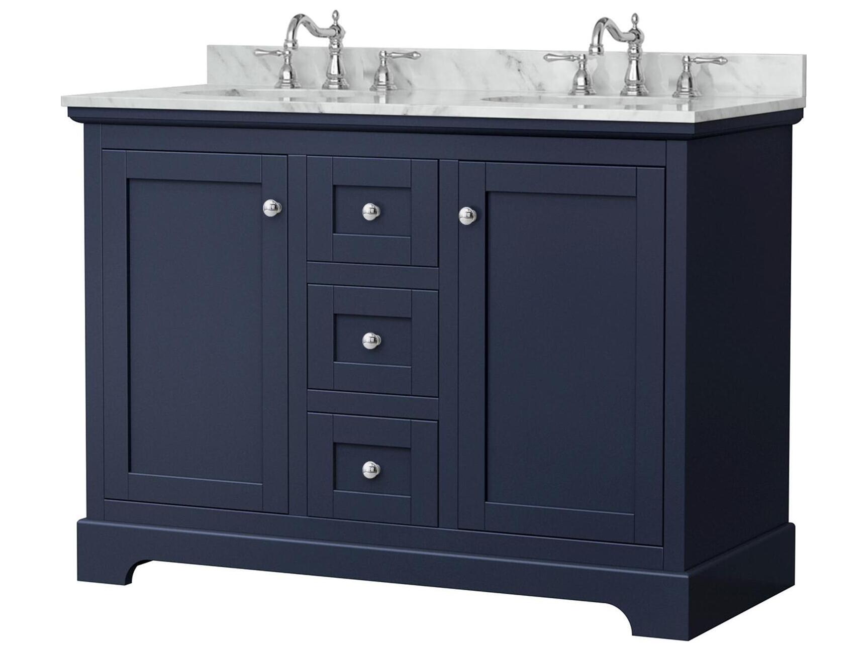 Wyndham Collection Avery 48" Dark Blue Vanity