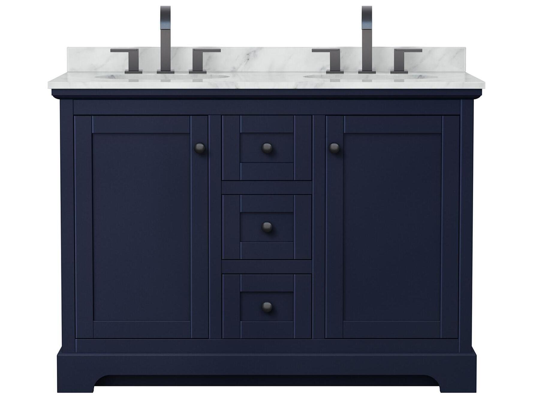 Wyndham Collection Avery 48" Dark Blue Vanity