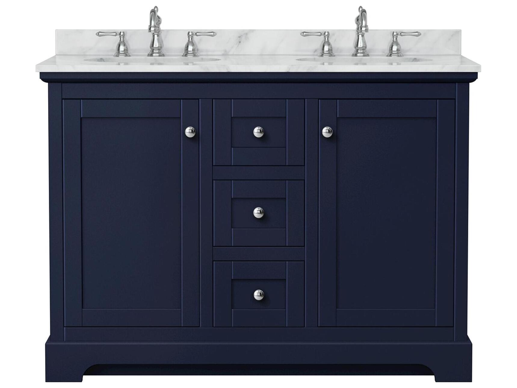 Wyndham Collection Avery 48" Dark Blue Vanity
