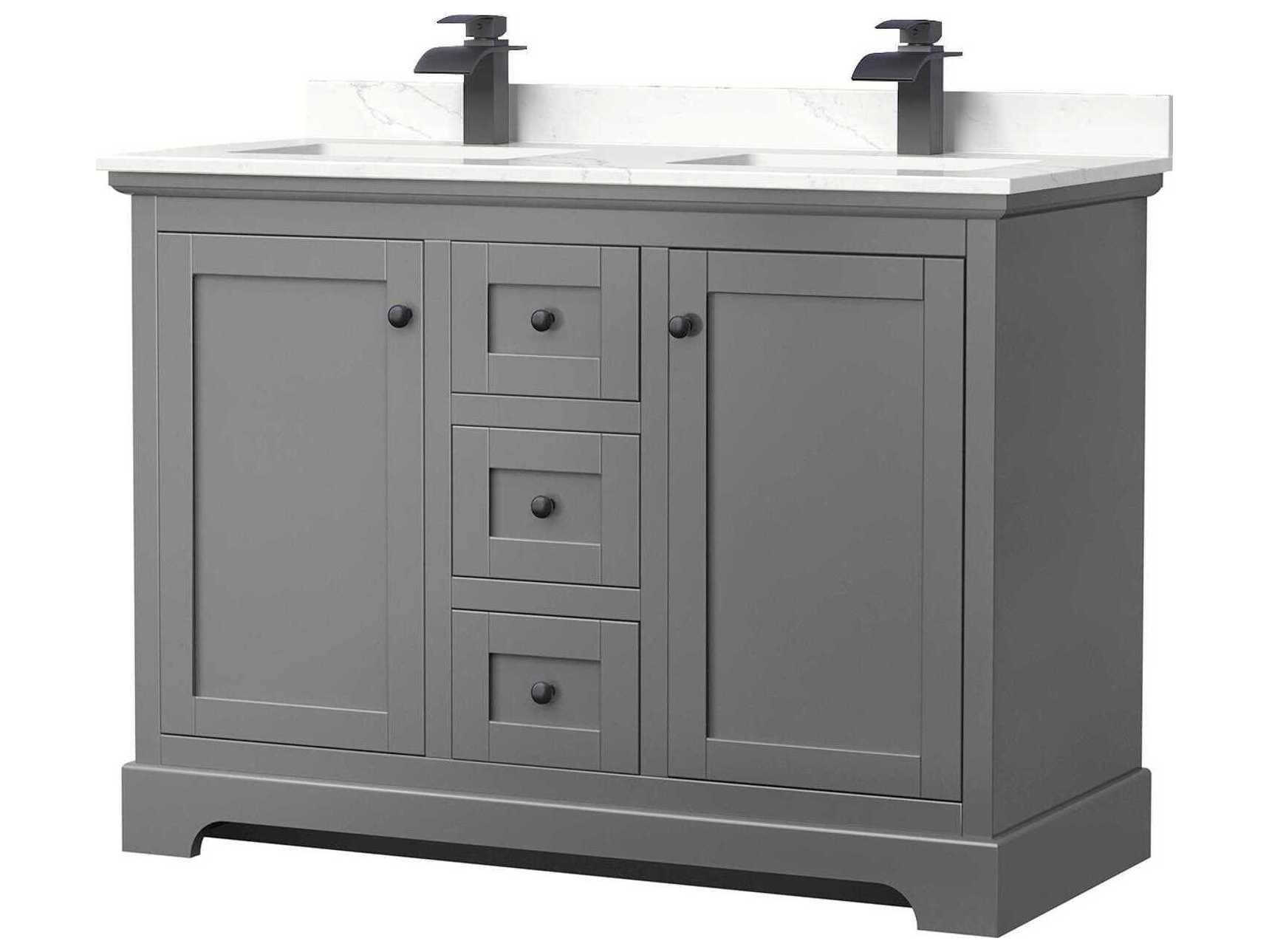Wyndham Collection Avery 48" Dark Gray Vanity