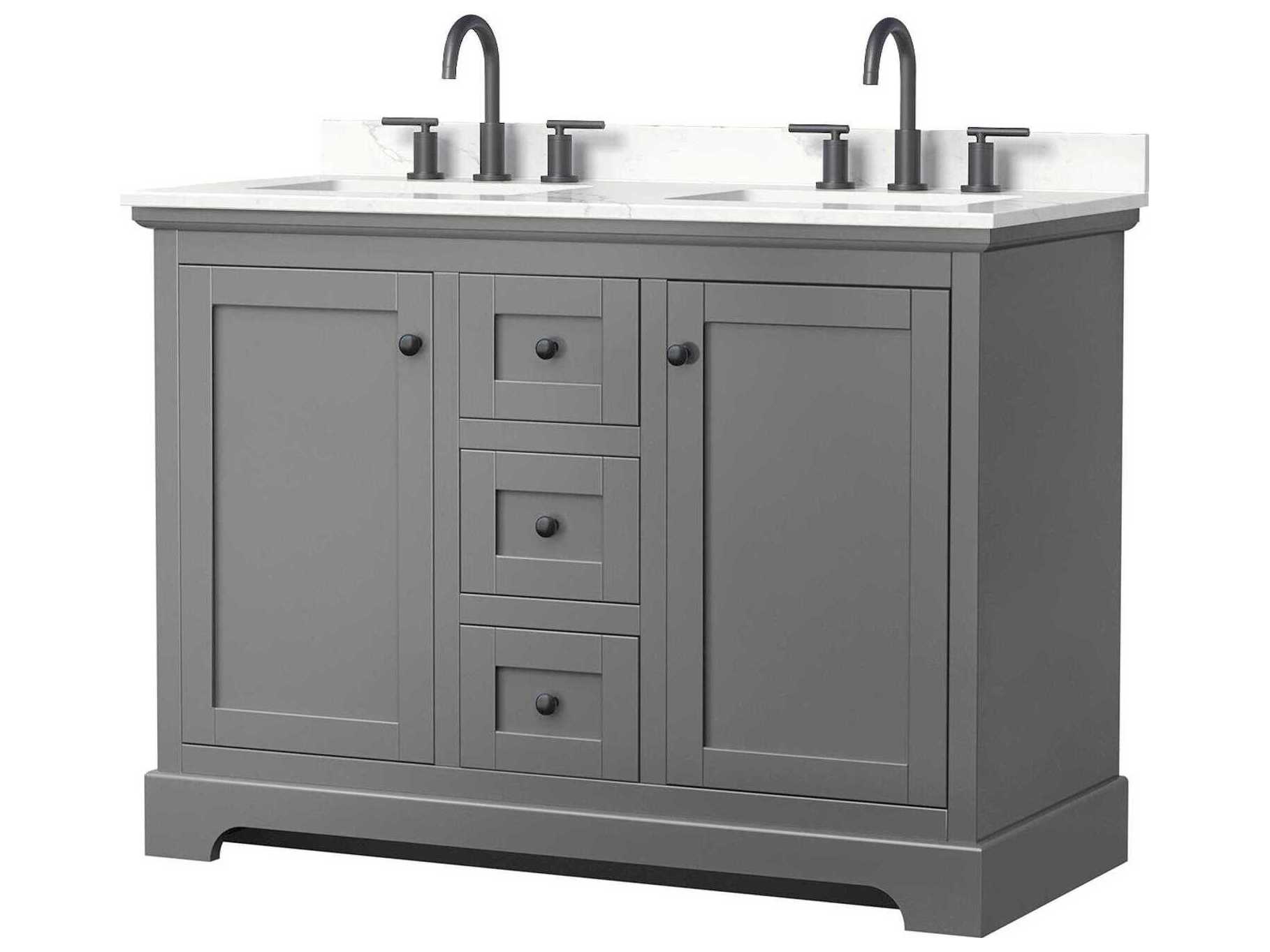 Wyndham Collection Avery 48" Dark Gray Vanity