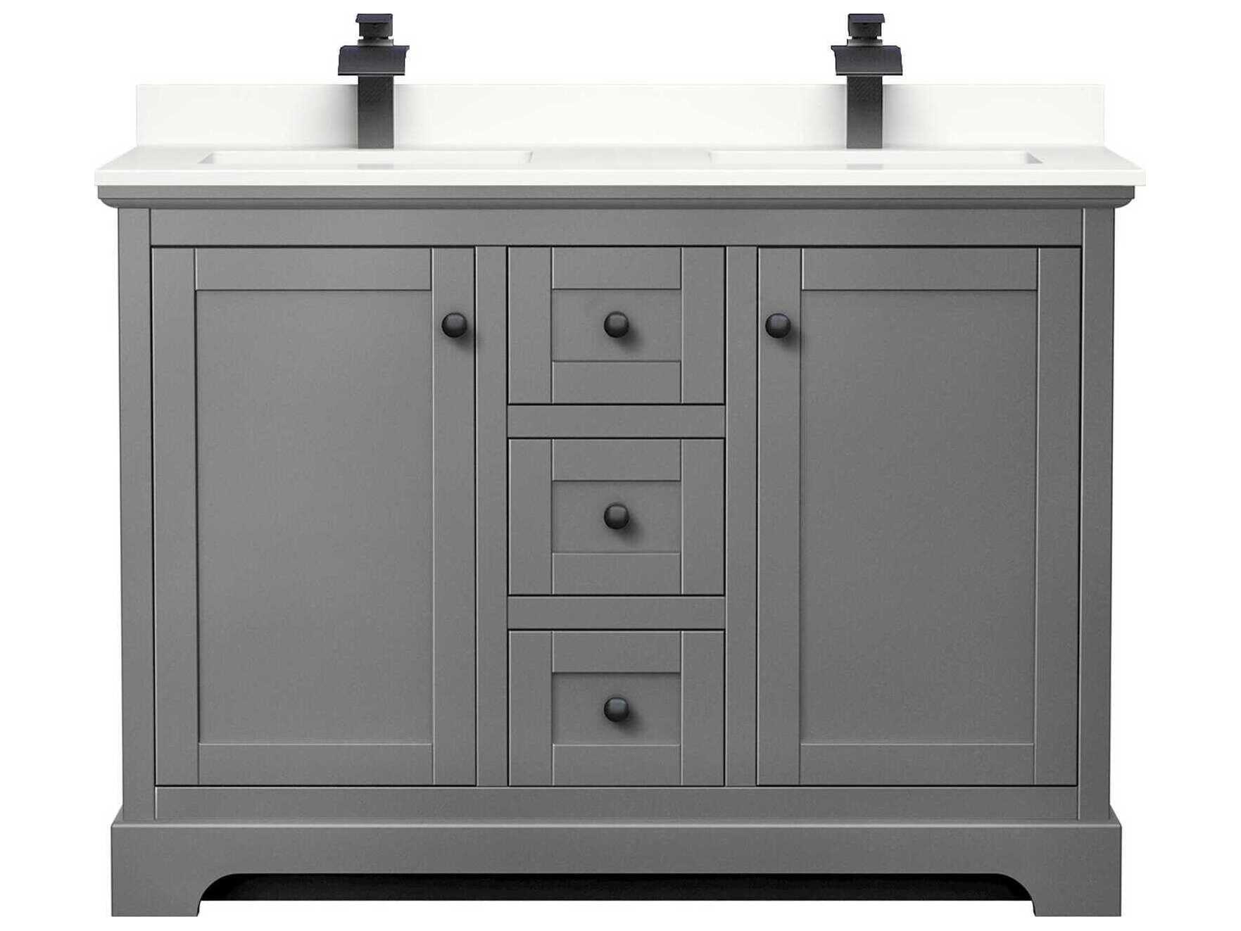 Wyndham Collection Avery 48" Dark Gray Vanity
