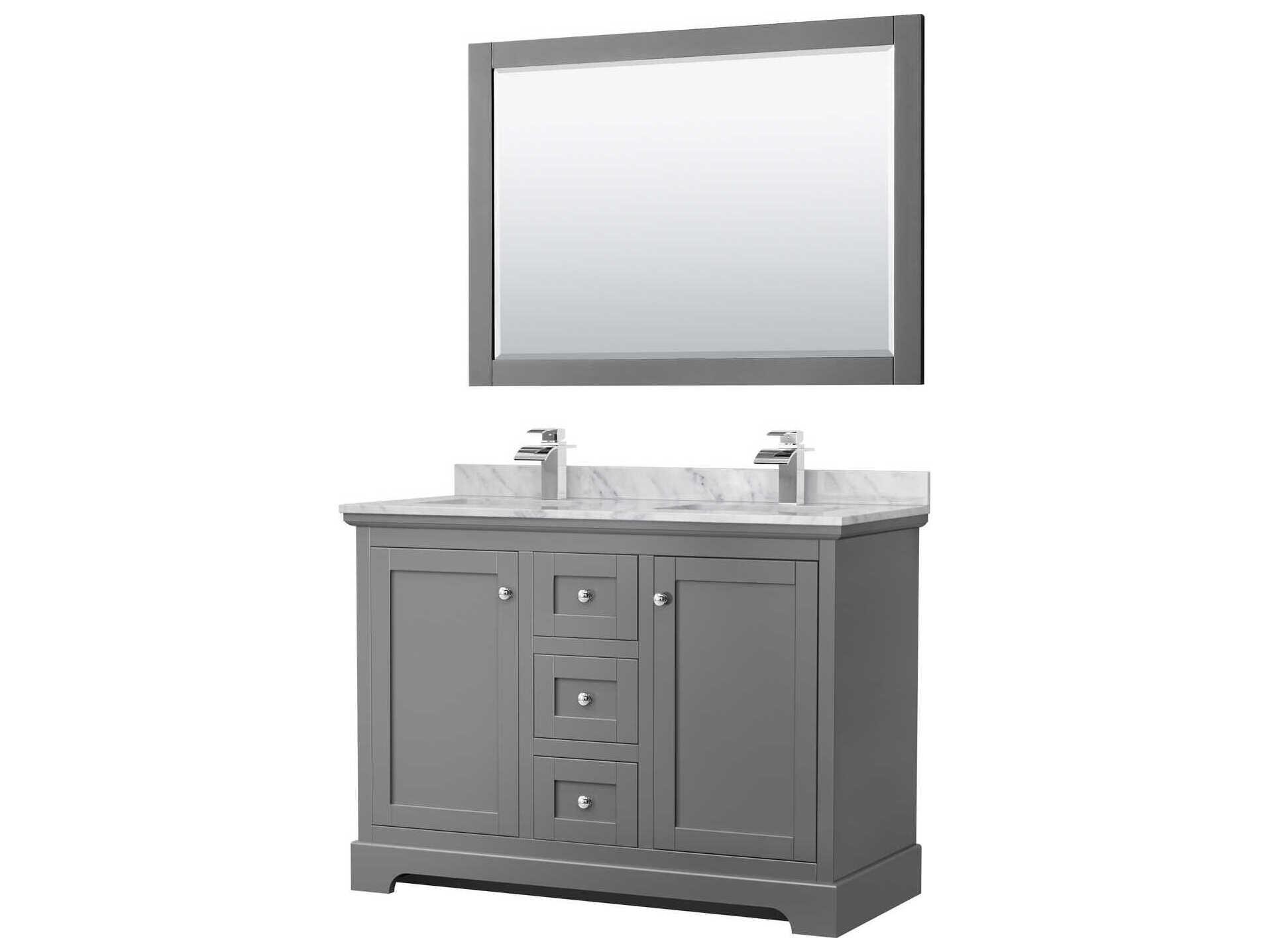 Wyndham Collection Avery 48" Dark Gray Vanity with 46" Mirror