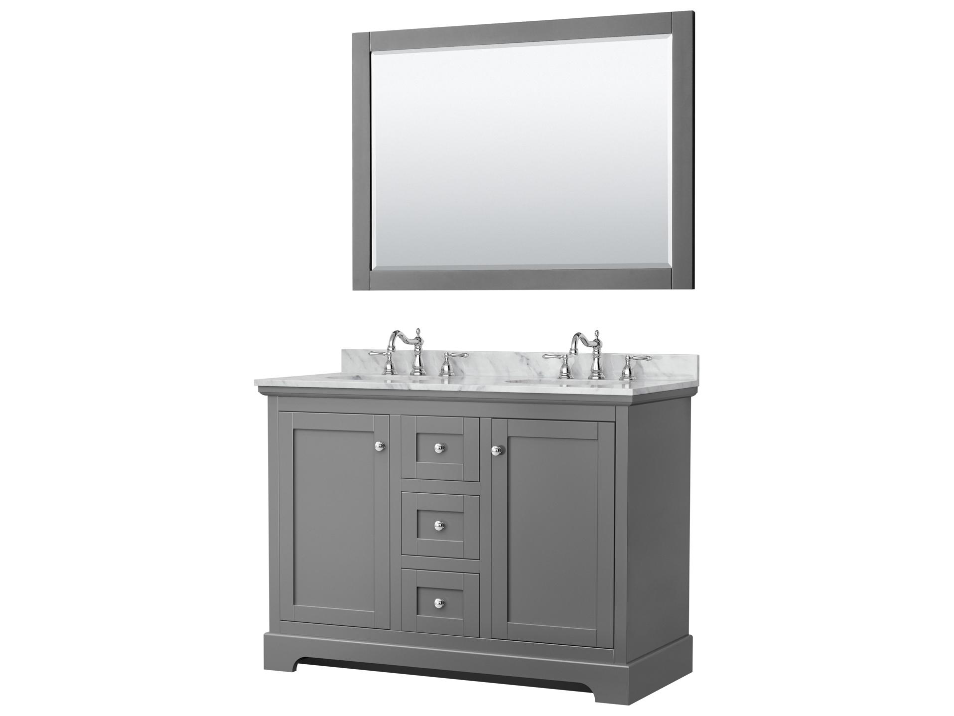 Wyndham Collection Avery 48" Dark Gray Vanity with 46" Mirror