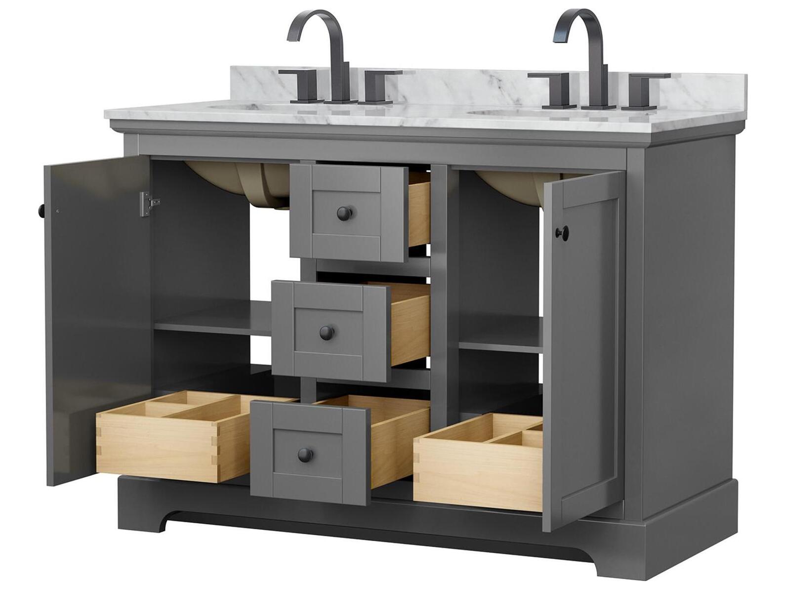 Wyndham Collection Avery 48" Dark Gray Vanity