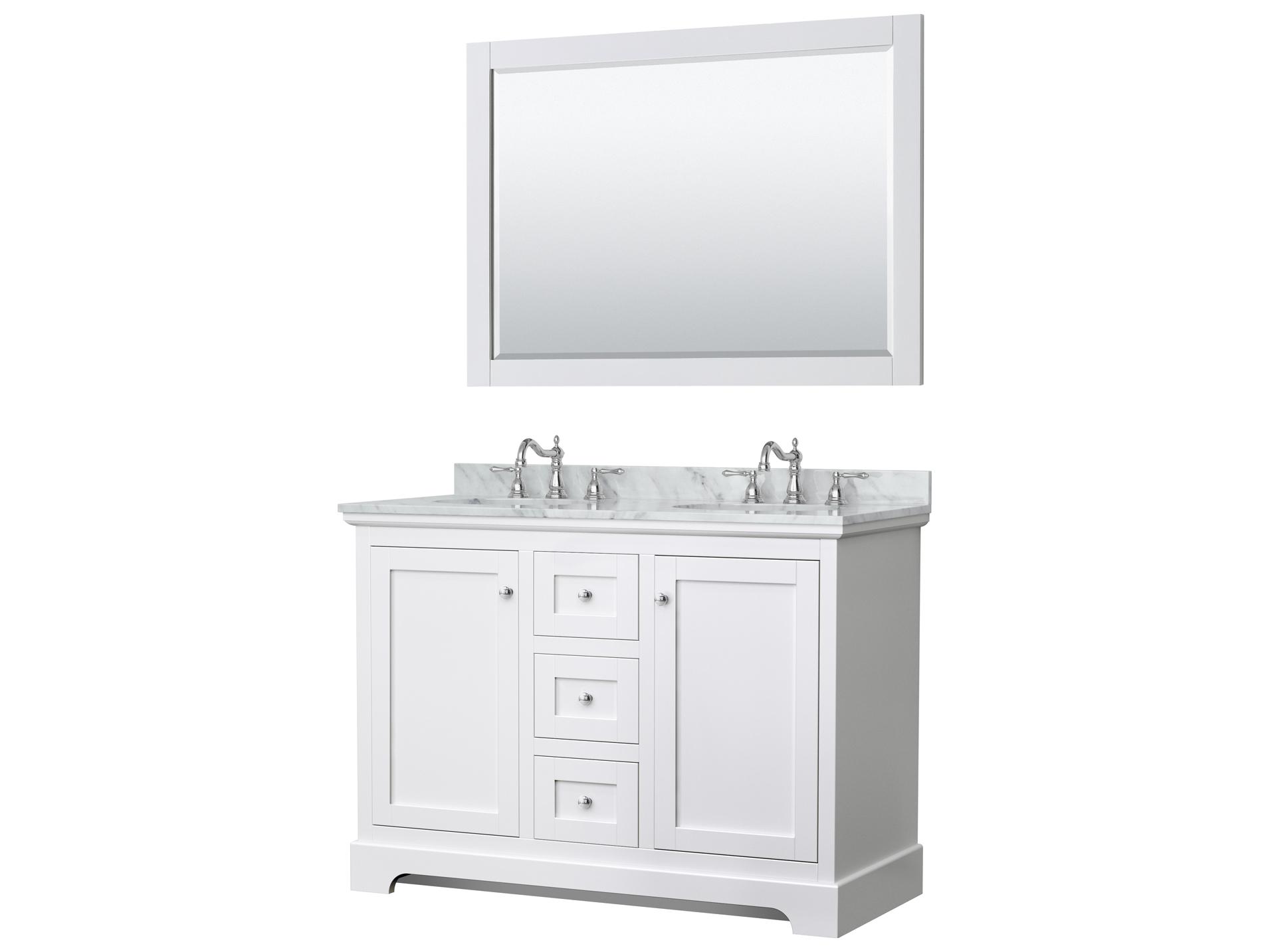 Wyndham Collection Avery 48" White Vanity with 46" Mirror