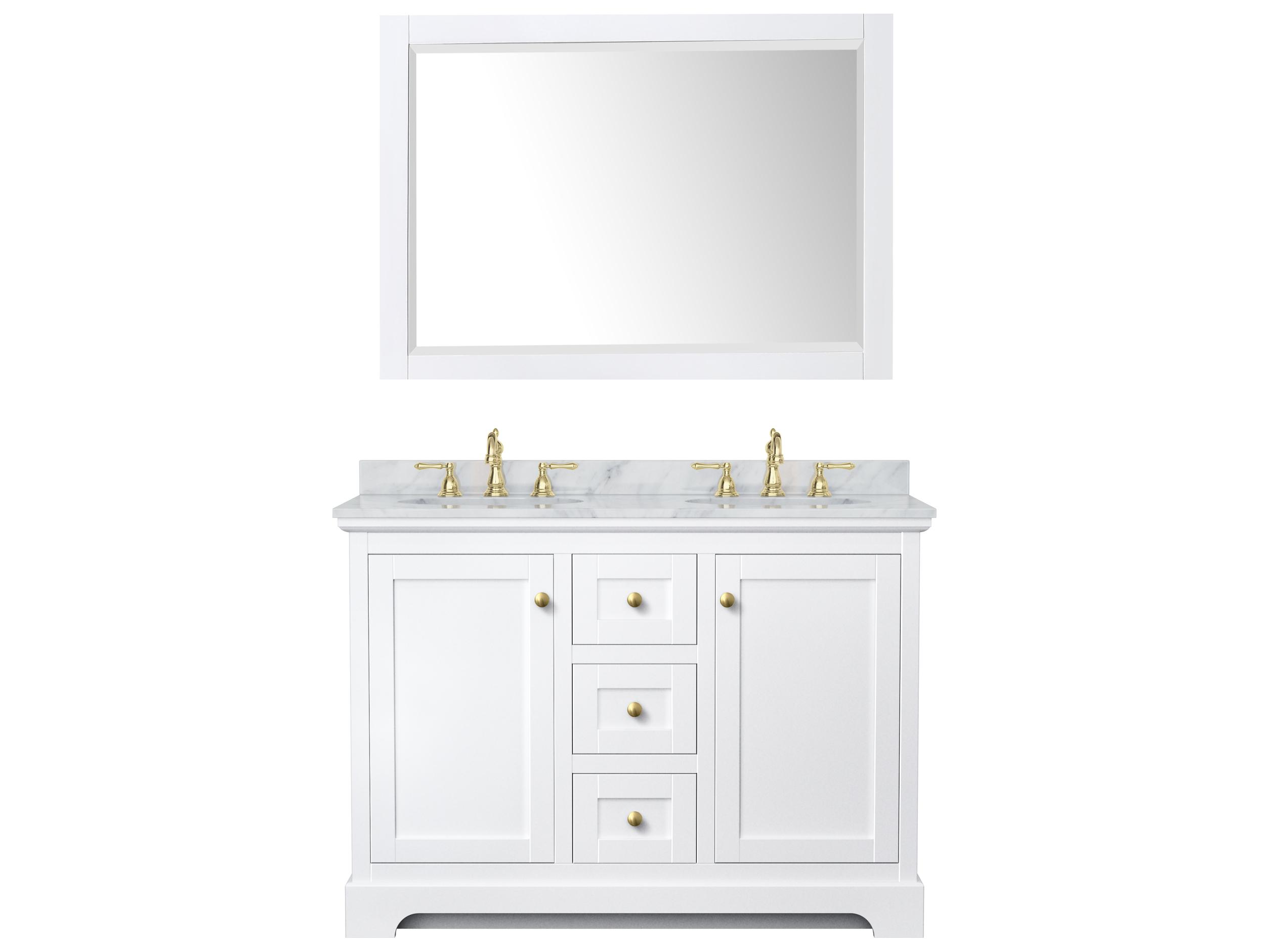 Wyndham Collection Avery 48" White Vanity with 46" Mirror
