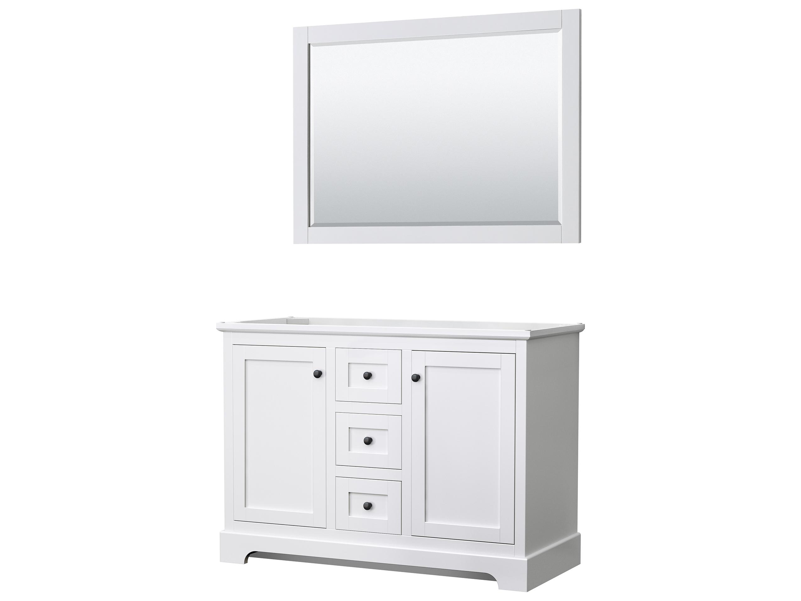 Wyndham Collection Avery 47" White Vanity with 46" Mirror