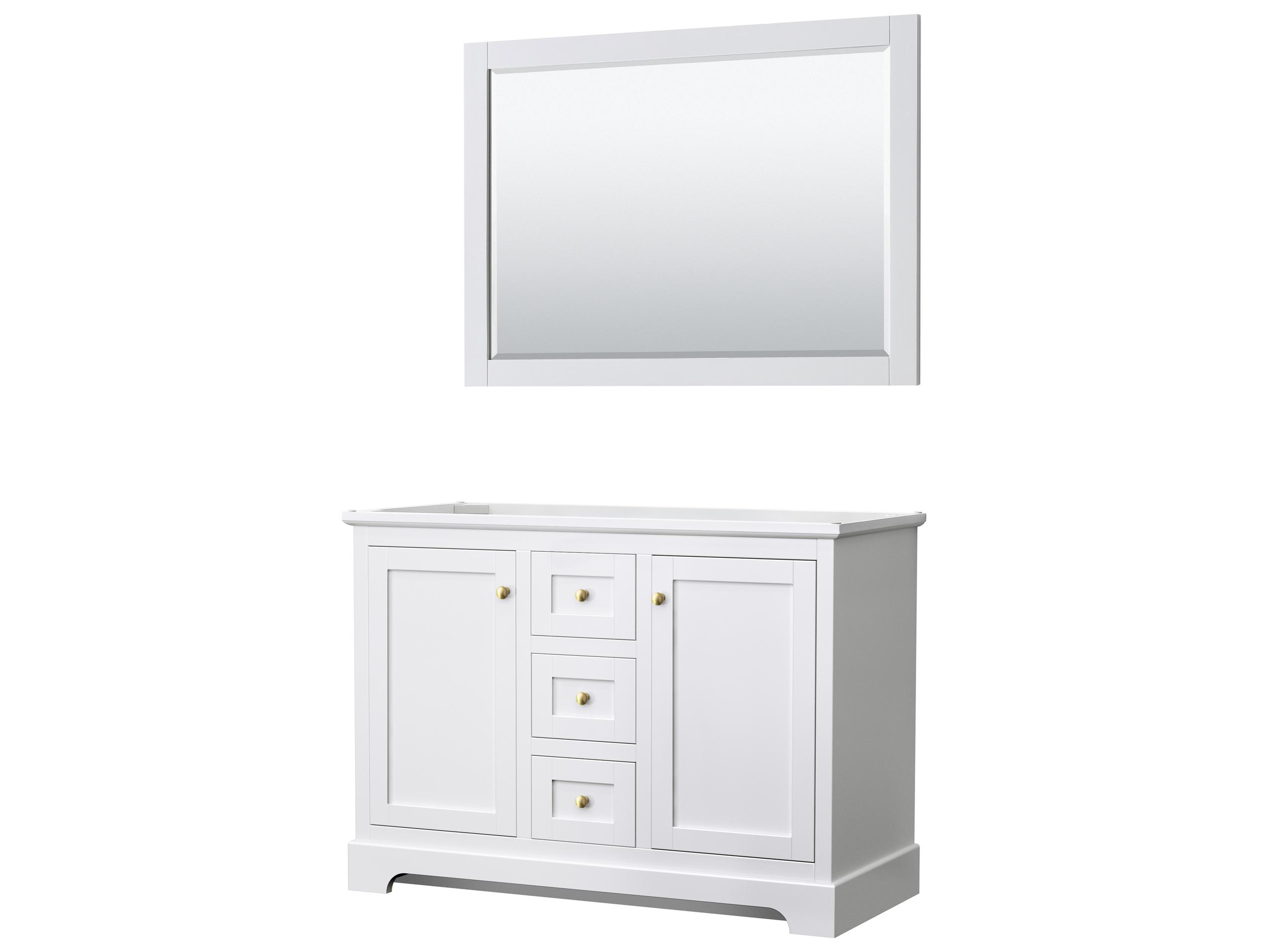 Wyndham Collection Avery 47" White Vanity with 46" Mirror