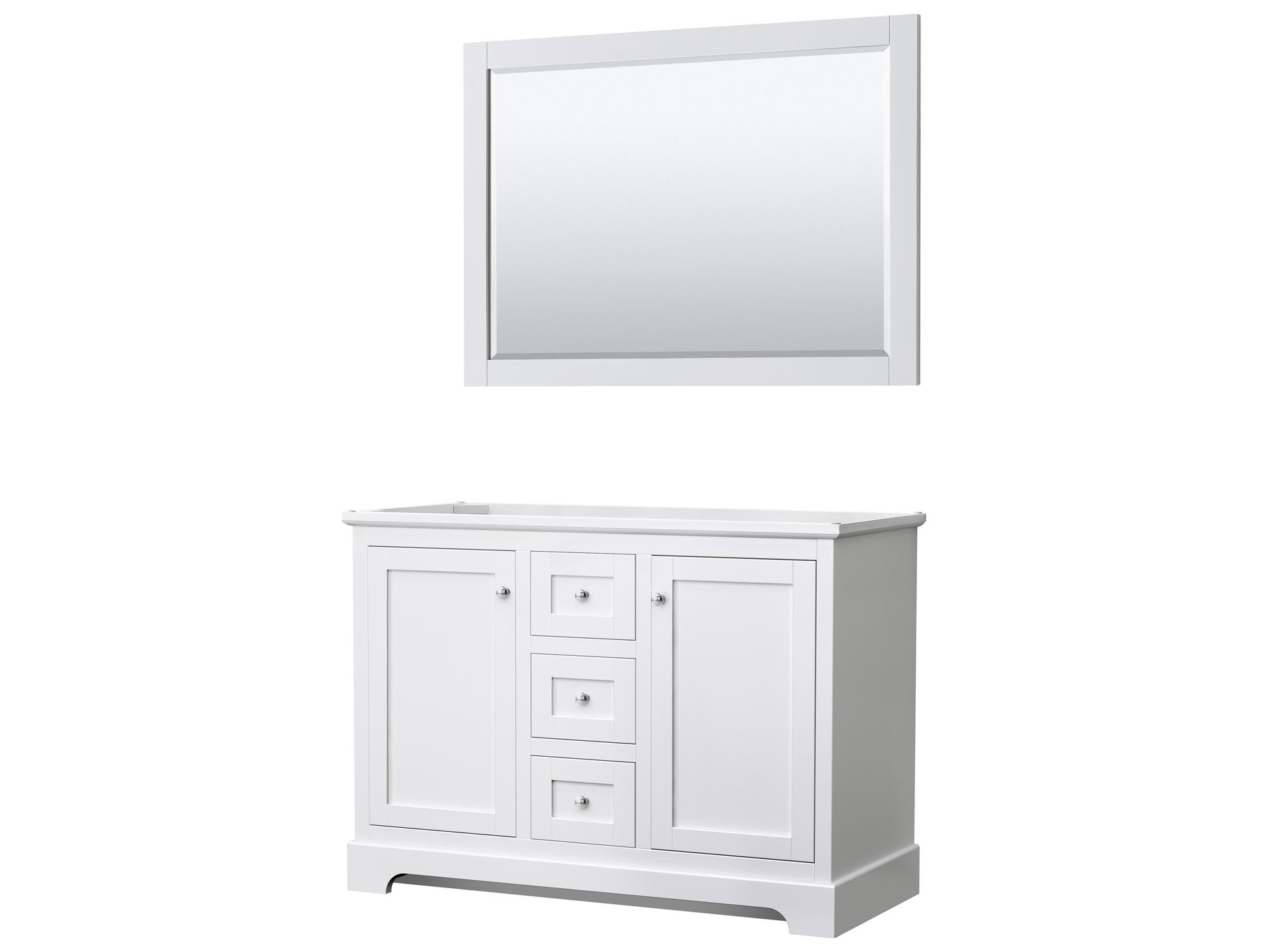 Wyndham Collection Avery 47" White Vanity with 46" Mirror