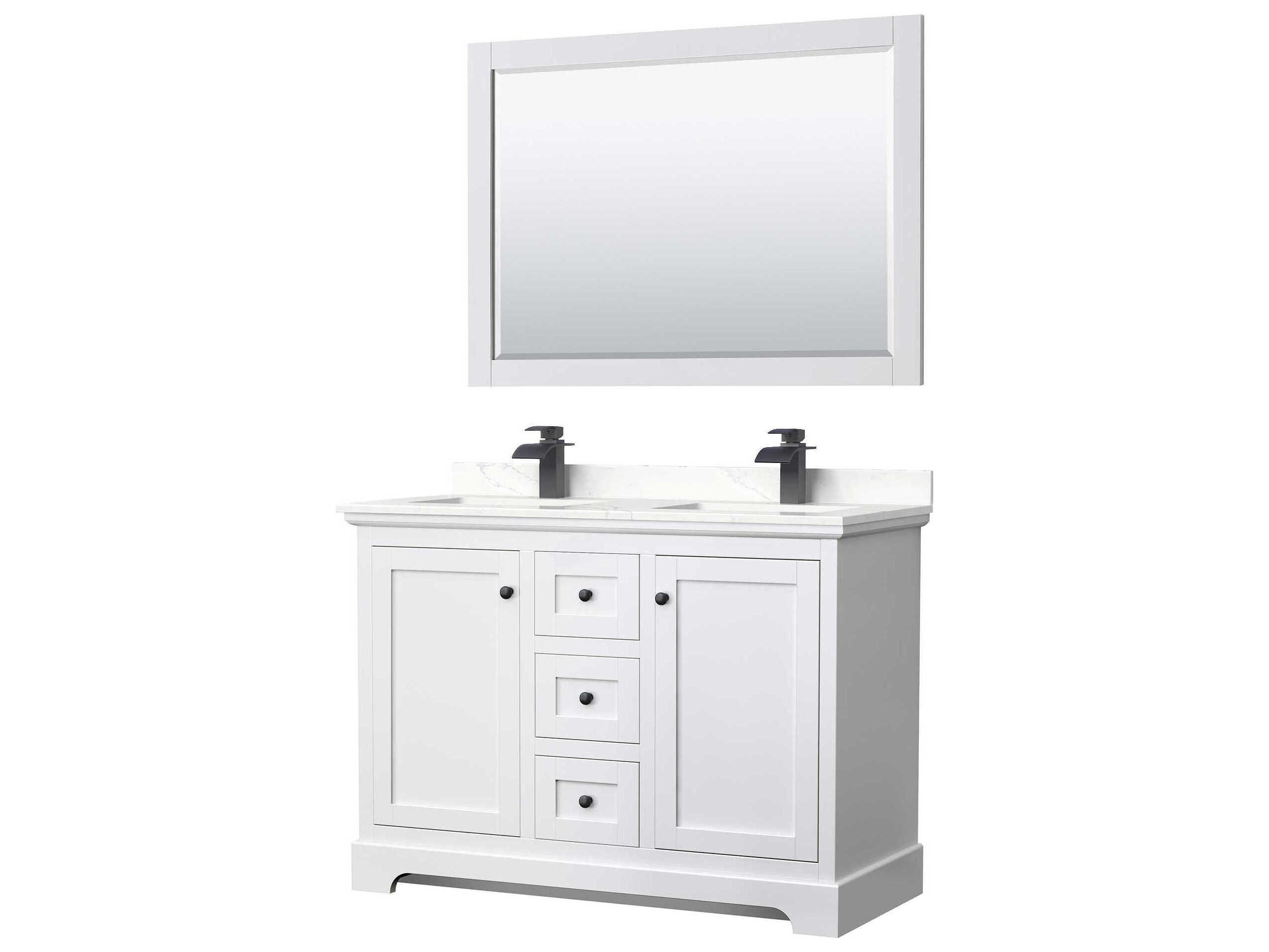 Wyndham Collection Avery 48" White Vanity with 46" Mirror