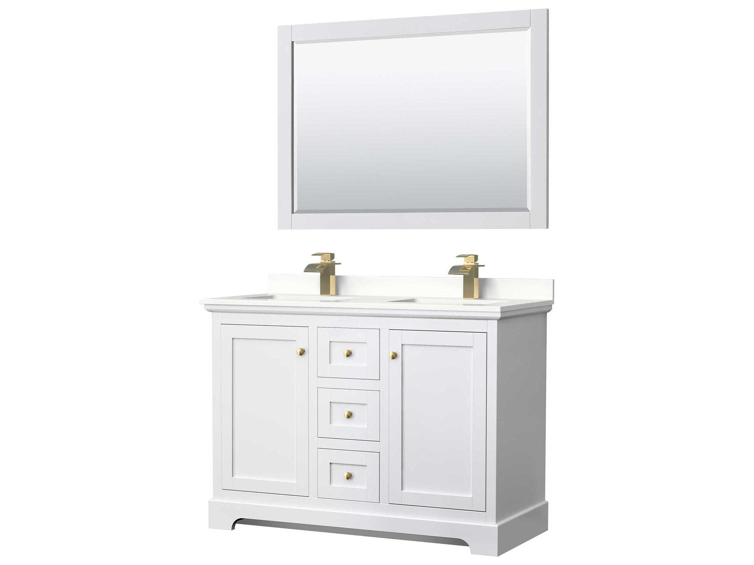Wyndham Collection Avery 48" White Vanity with 46" Mirror