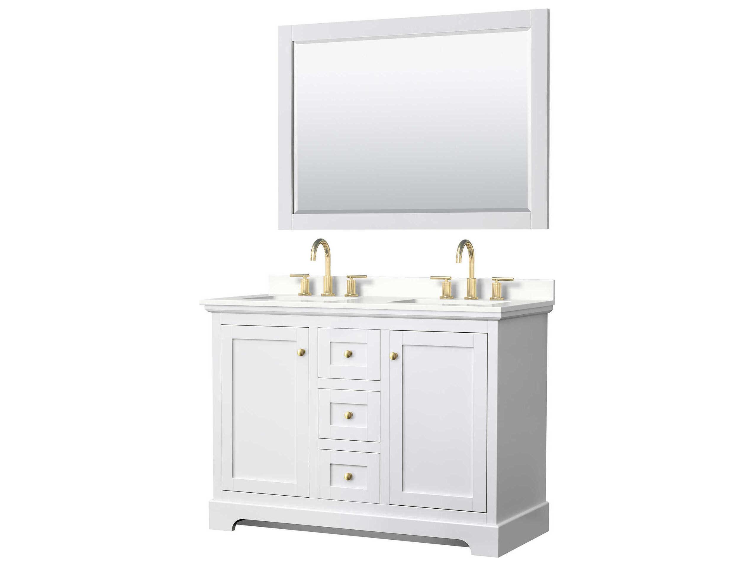 Wyndham Collection Avery 48" White Vanity with 46" Mirror