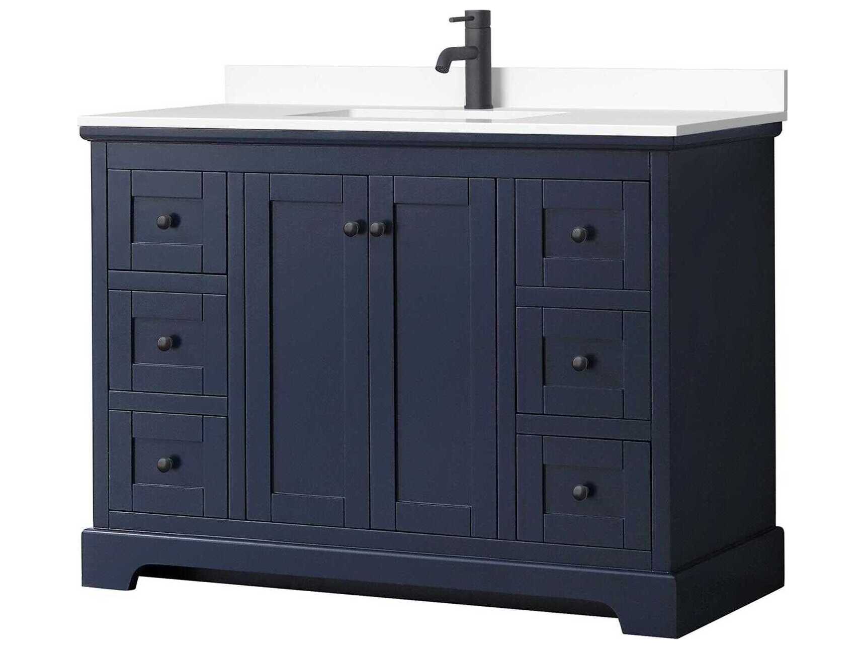 Wyndham Collection Avery 48" Dark Blue Vanity