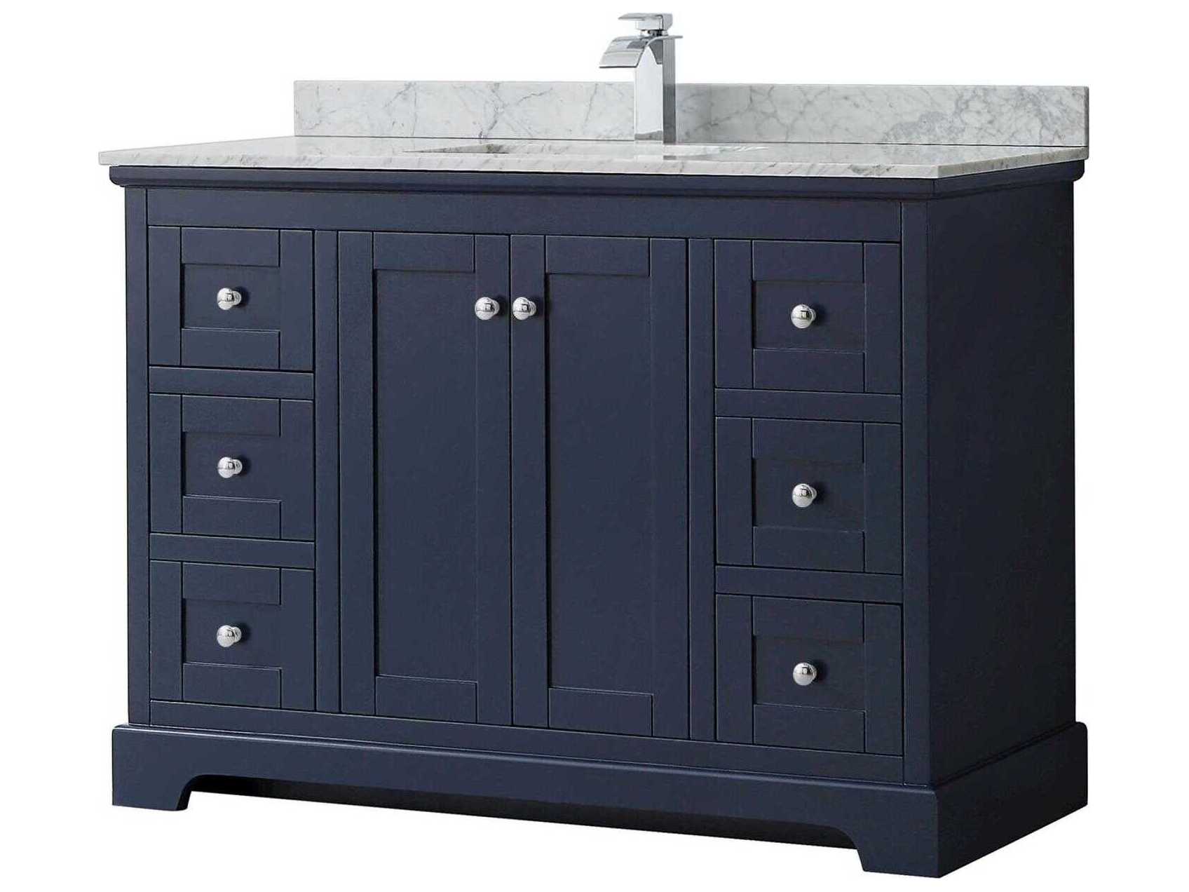 Wyndham Collection Avery 48" Dark Blue Vanity
